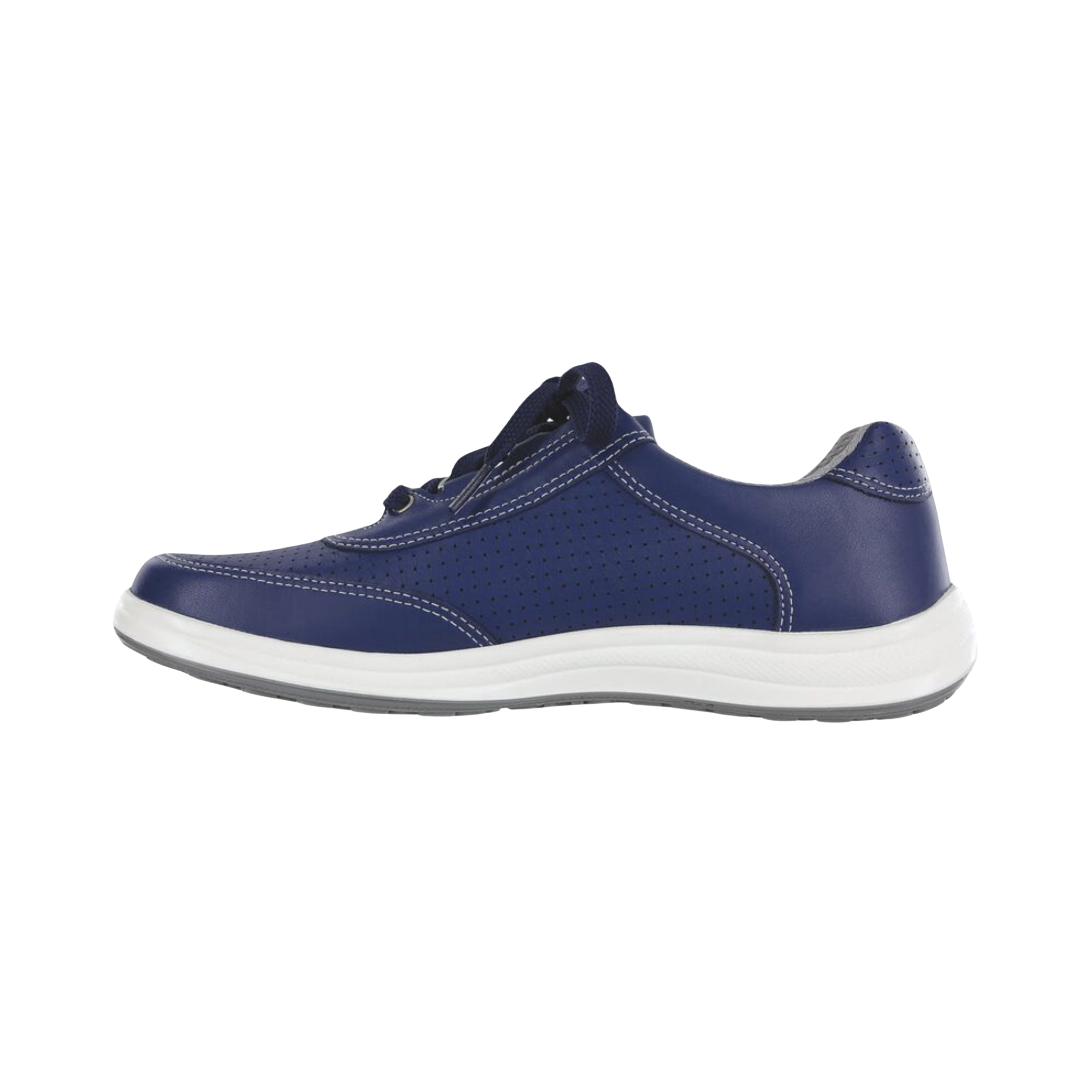 Women's Wide Width Sporty Lux Sneakers - Comfortable Blue Perf Running Shoes for Walking, Gym & Casual Wear