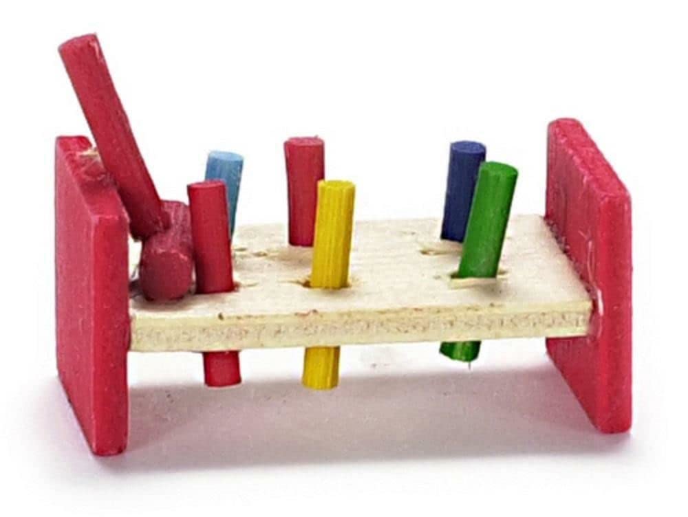 Melody Jane Dollhouse Miniature 1:12 Scale Nursery Toy Shop Accessory - Pounding Bench for Kids Pretend Play & Dollhouse Decor