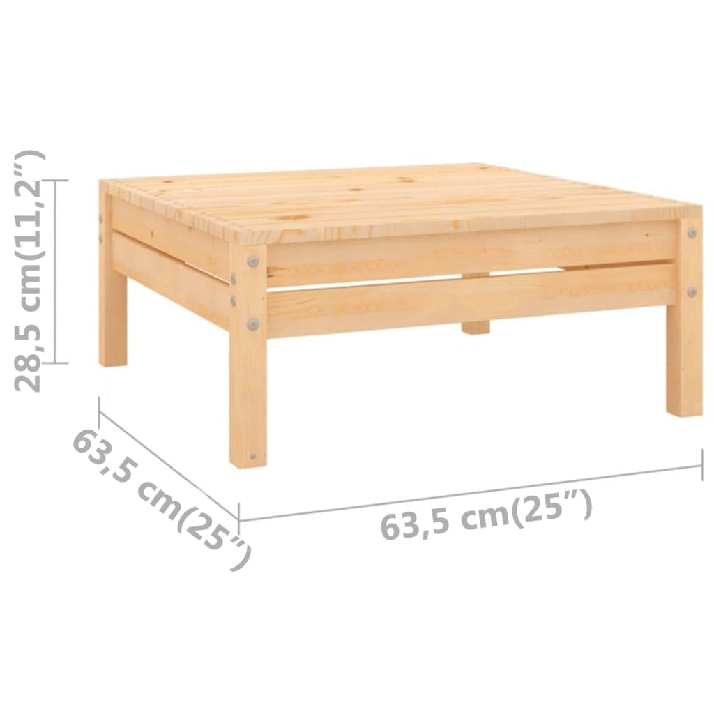 vidaXL Solid Pinewood Patio Footstool - Scandinavian Style Indoor/Outdoor Footrest for Living Room, Lounge, Garden | Perfect for Relaxing, Coffee Tables & Outdoor Seating