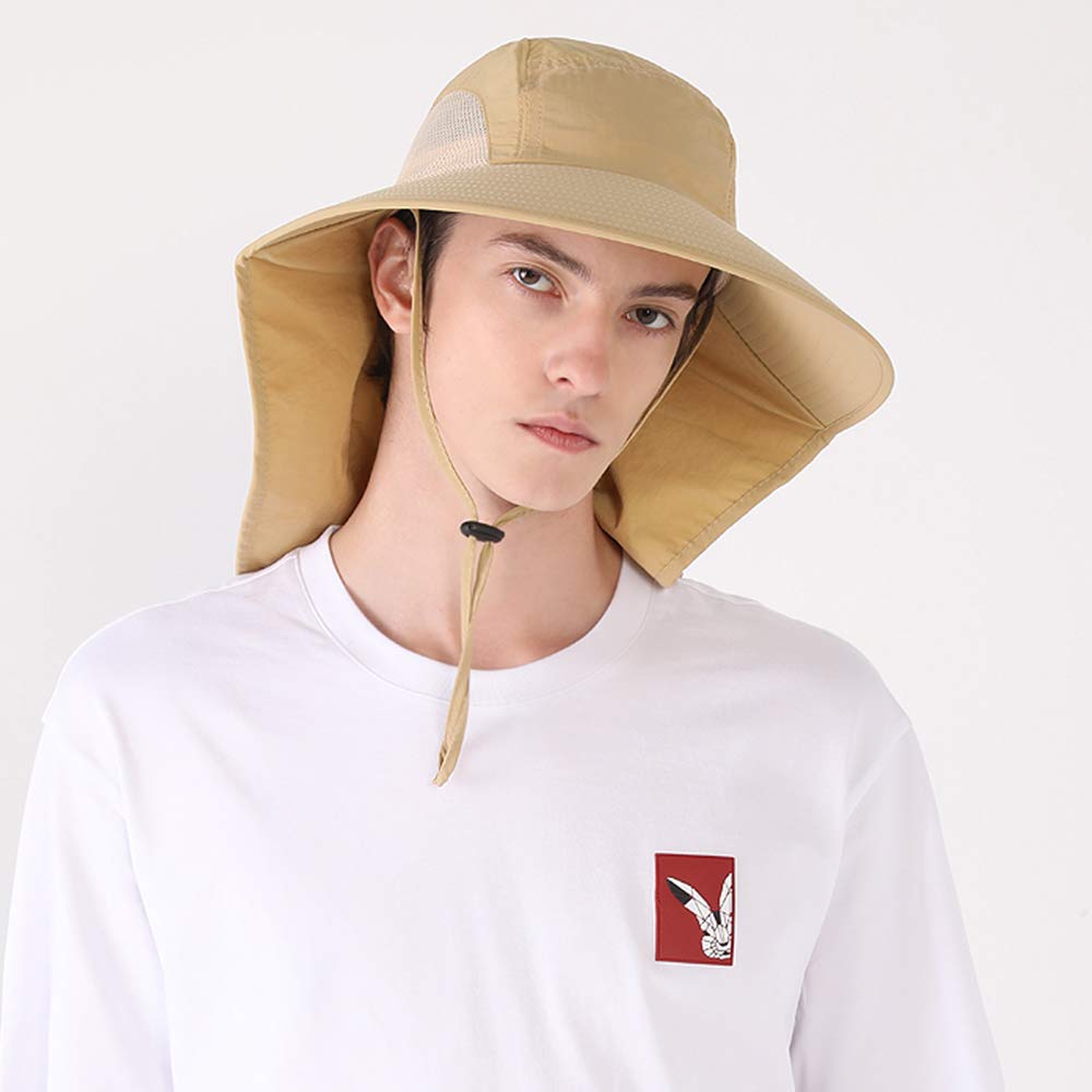 CLAPE UPF 50+ Sun Protection Hat for Men & Women - Wide Brim Fishing Hat with Neck Flap, Quick Dry & Breathable Safari Hiking Cap - Perfect for Outdoor Activities, Beach, Fishing, and Travel