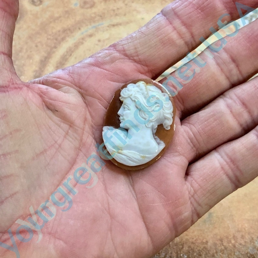 Vintage Hand-Carved Shell Cameo Pendant - Antique Jewelry for Women, Gift for Mom, Bridal & Special Occasions