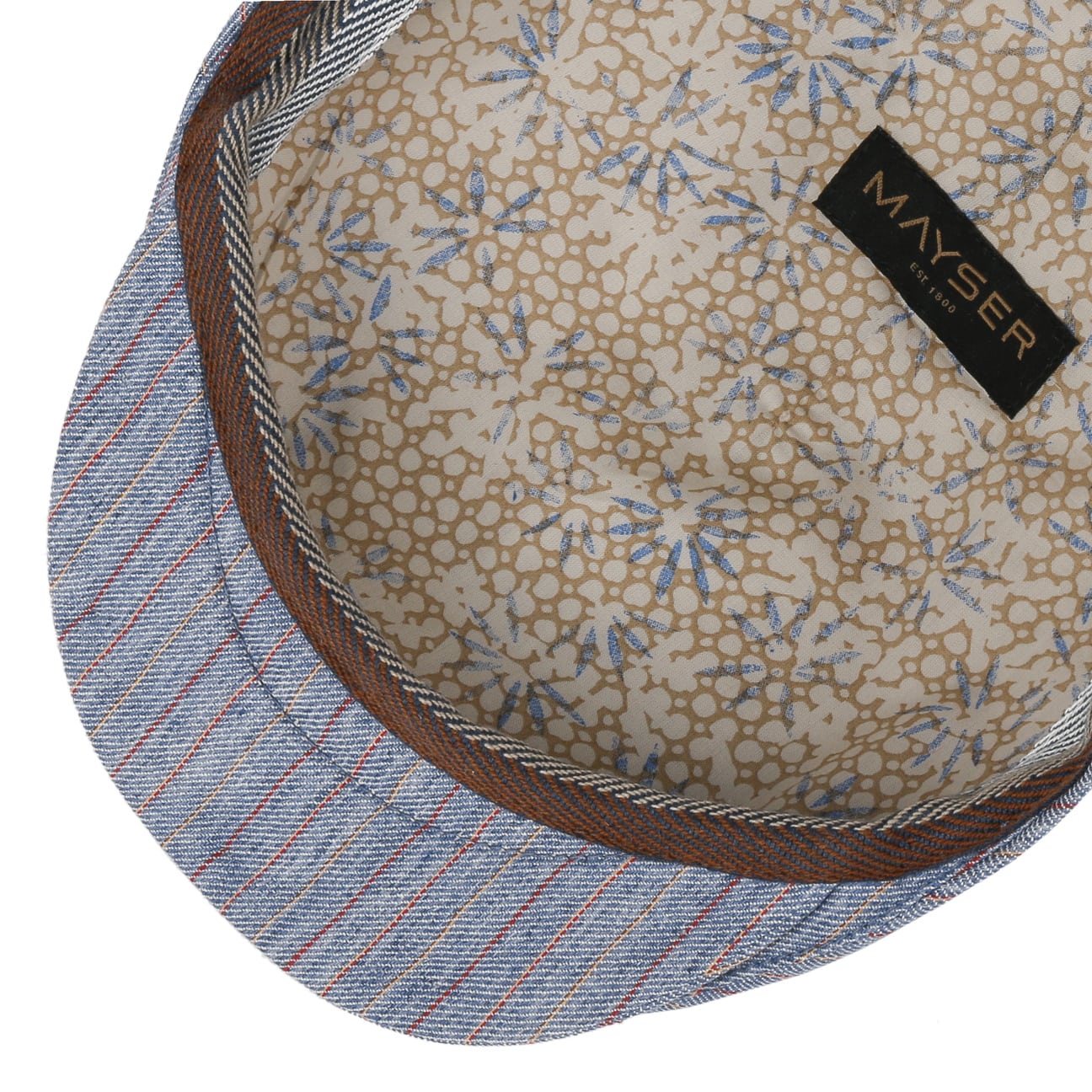 Mayser Sidney Paros Striped Flat Cap for Men - Classic Wool Hat for Casual & Outdoor Wear | Perfect for Golf, Hiking & Everyday Fashion
