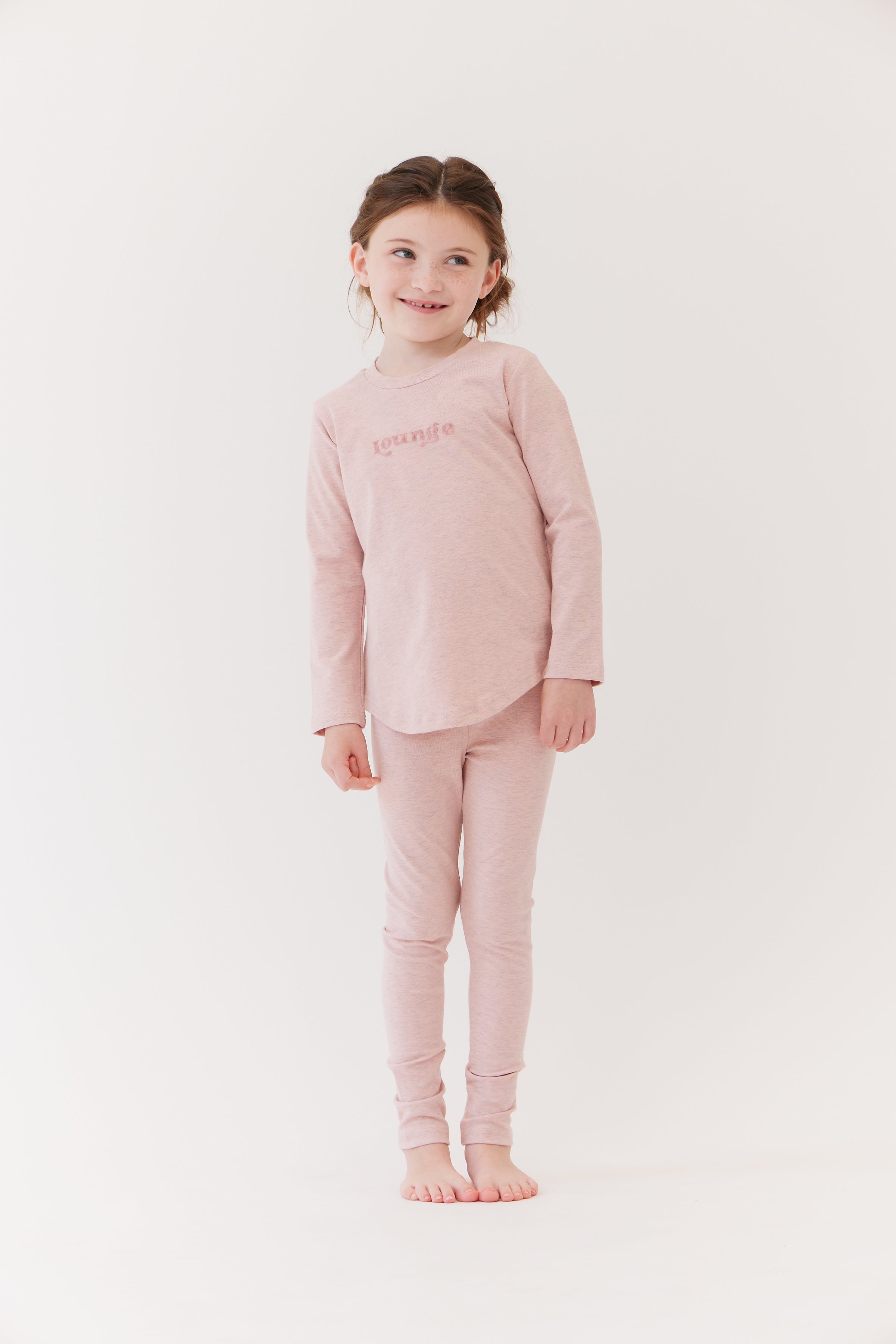 Cozy Heathered Pink Pajama Set for Women - Soft Lounge Sleepwear by Crew Lounge | Perfect for Relaxing at Home, Sleepovers & Gift Giving
