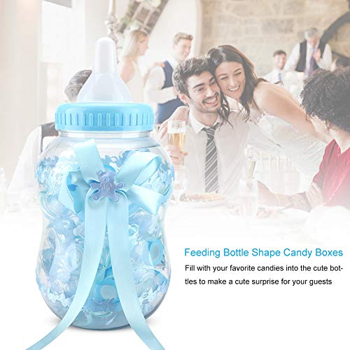 30pcs Mini Candy Bottle Boxes - Baby Shower, Birthday Party & Wedding Decorations - Feeding Bottle Shaped Candy Containers for Kids (Blue) | Perfect for Party Favors, Candy Buffets & Gift Giving