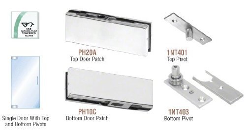 CRL PHA1A Satin Anodized Aluminum Patch Door Kit for North America - No Lock Included | Perfect for Commercial Buildings, Retail Stores & Office Entrances