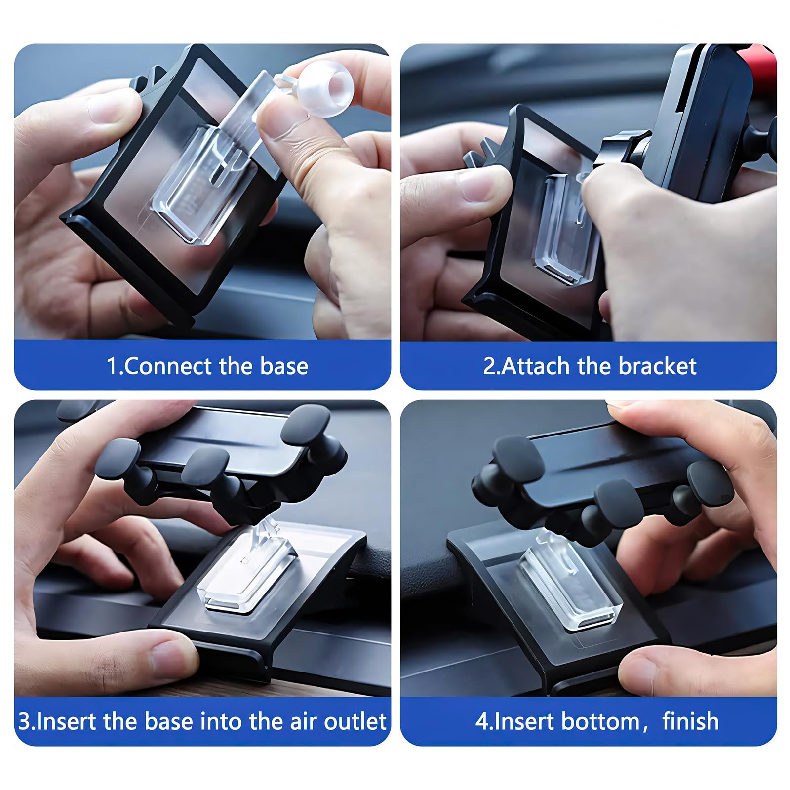 Tesheer Tesla Phone Mount for Model 3 & Y - Gravity Auto-Grip Foldable Holder - 2024 Tesla Accessories for Secure Driving & Navigation