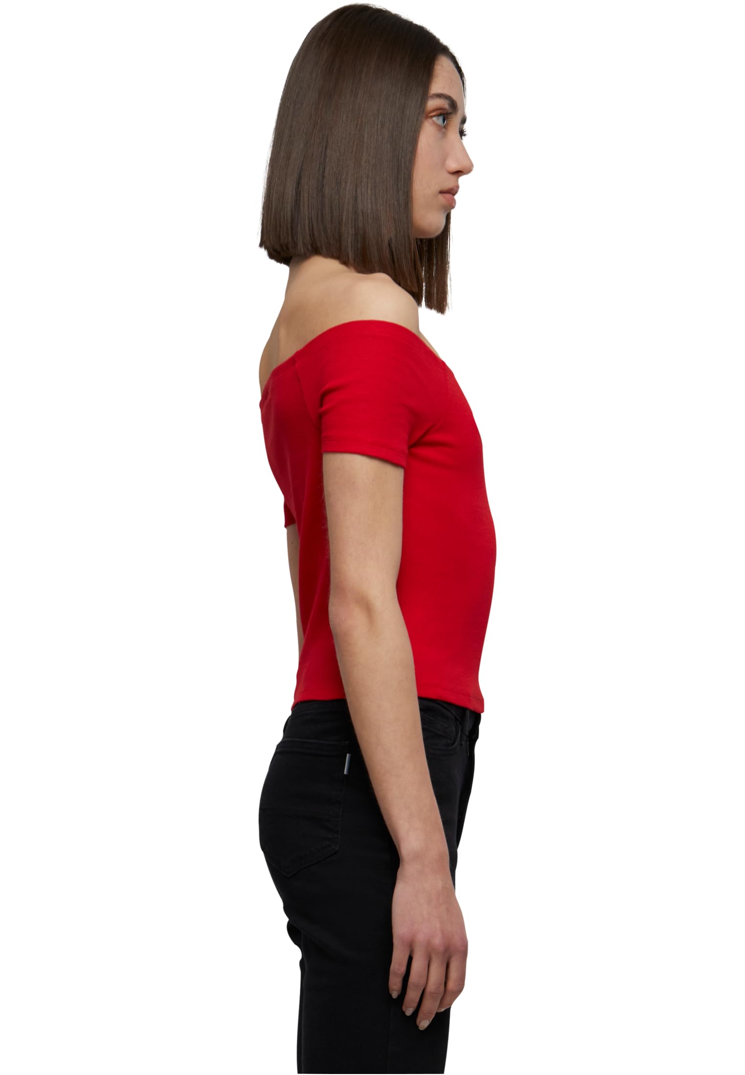 Women's Off Shoulder Ribbed Knit Top - Red - XS - Perfect for Summer Outfits, Beach Wear & Casual Dates