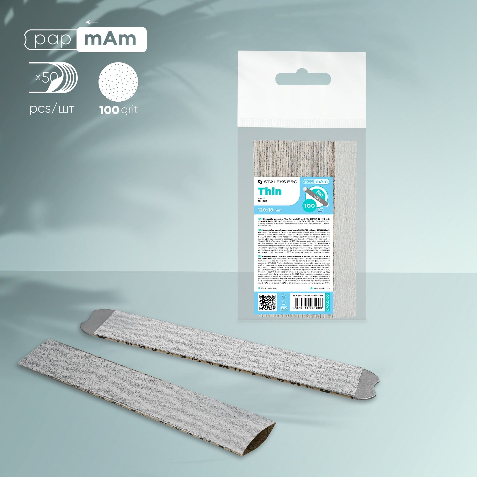 Staleks Disposable Nail Files 100 Grit - 50 Pack for Professional Manicure & Pedicure | Perfect for Salons, Home Use & Travel Nail Care