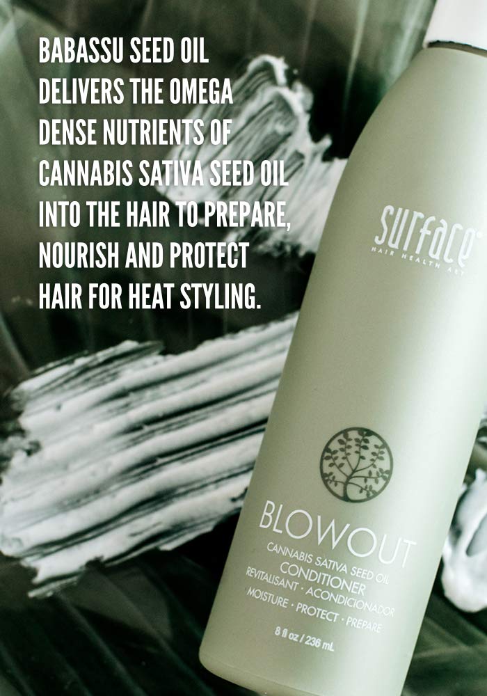 Organic Surface Hair Blowout Shampoo & Conditioner Set for Women & Men - Heat Resistant Styling Protector with Babassu Oil | Salon-Quality Smoothing Treatment for Frizz Control & Shine Enhancement