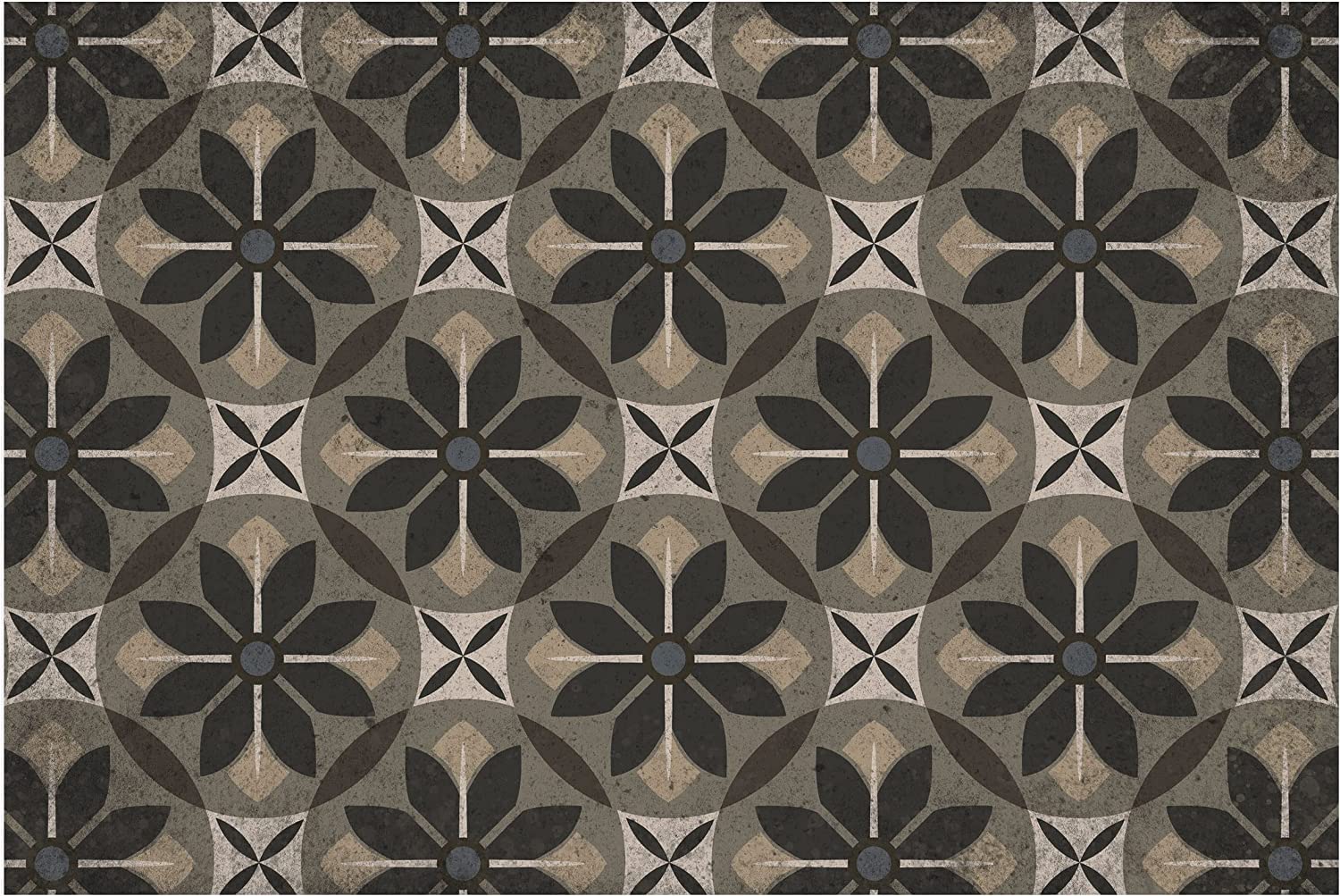 Nazareth FlorArt Bungalow Flooring Kitchen Mat 3' x 5' - Non-Slip, Water & Stain Resistant, Machine Washable, Low Profile - Made in USA - Perfect for Kitchens, Entryways & High-Traffic Areas