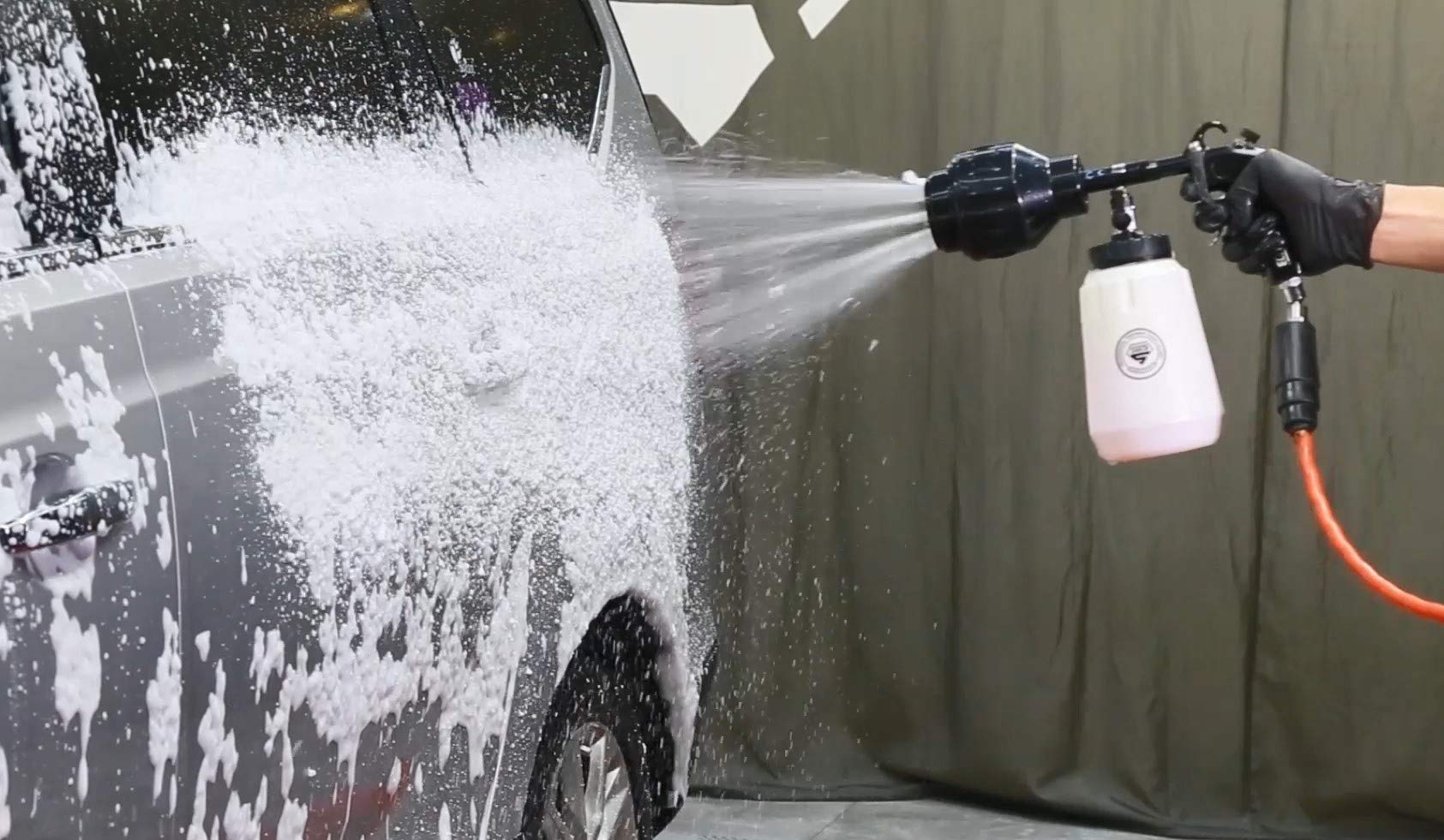SGCB Pro Car Foamer Gun Cannon Pressure Washer Snow Lance Blaster - 8000 RPM High Speed Car Detailing Soap Gun with Adjustable 1/4” Quick Release & 1L Wide Mouth Bottle (No Leak Design) - Perfect for Auto Detailing, Car Wash, Foam Cleaning & Snow Removal