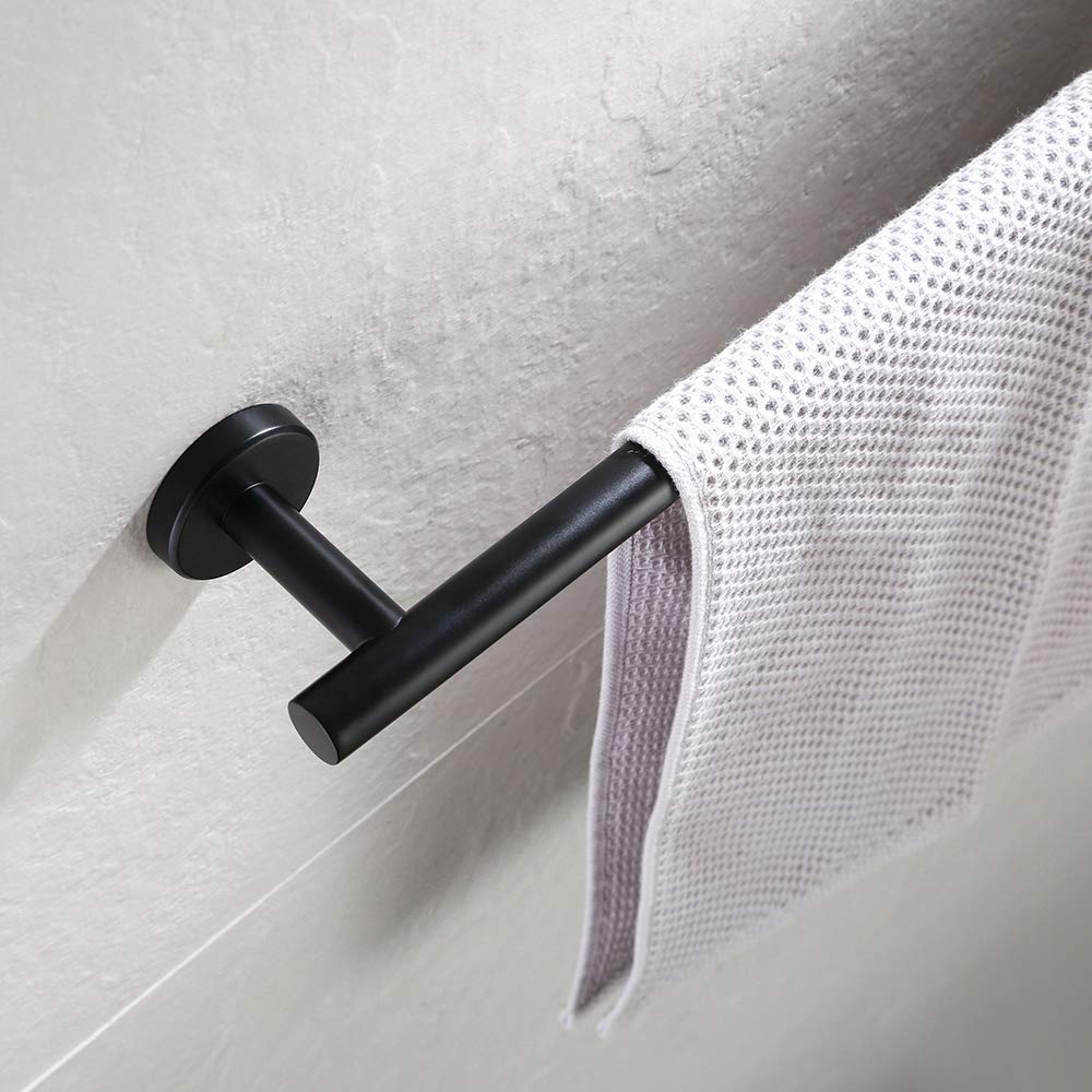 Matte Black Stainless Steel Towel Ring - 7