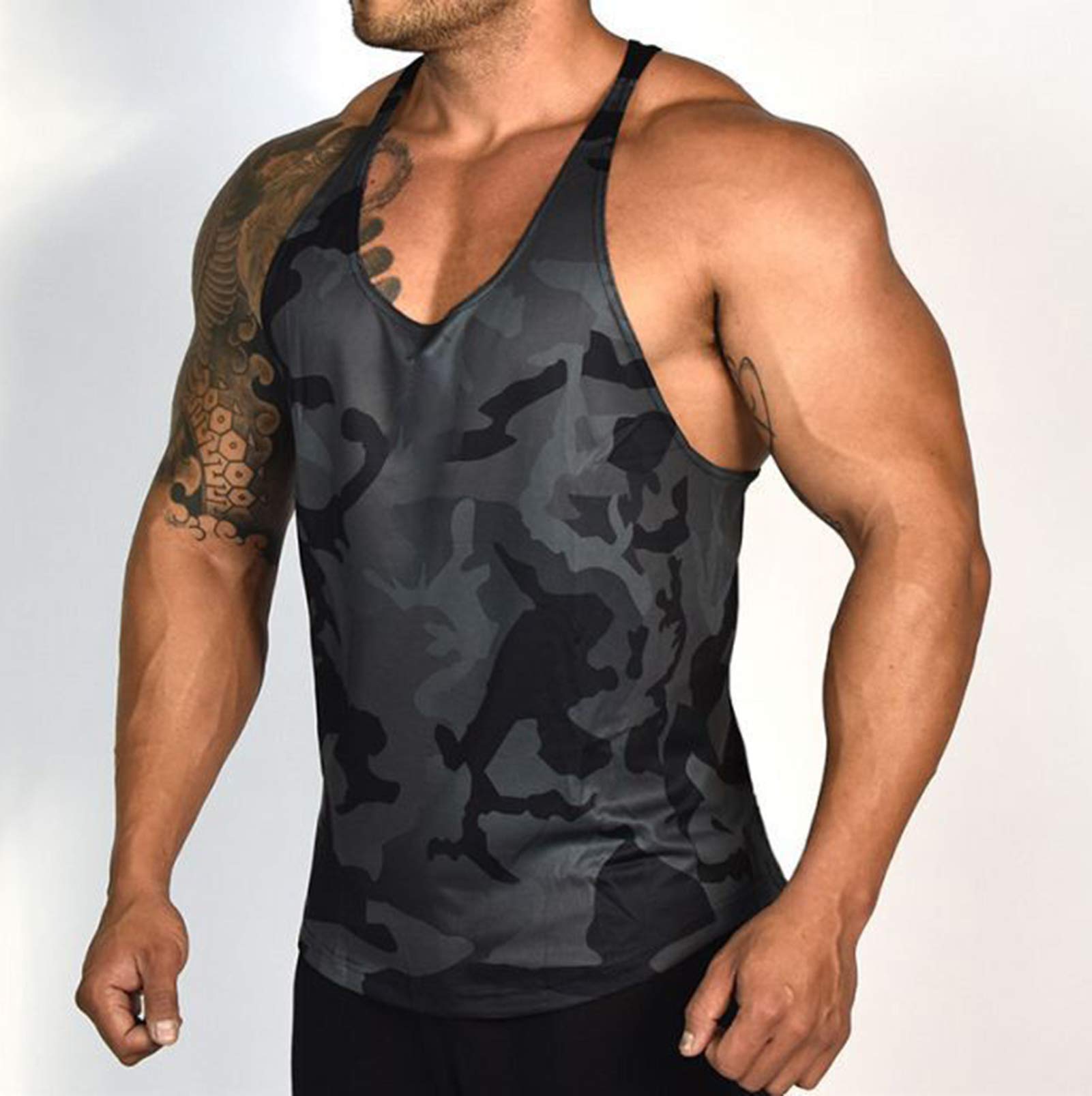 Men's Workout Tank Top - Gym Muscle Cut Stringer Sleeveless Shirt for Bodybuilding & Fitness | Perfect for Weightlifting, Running & Training