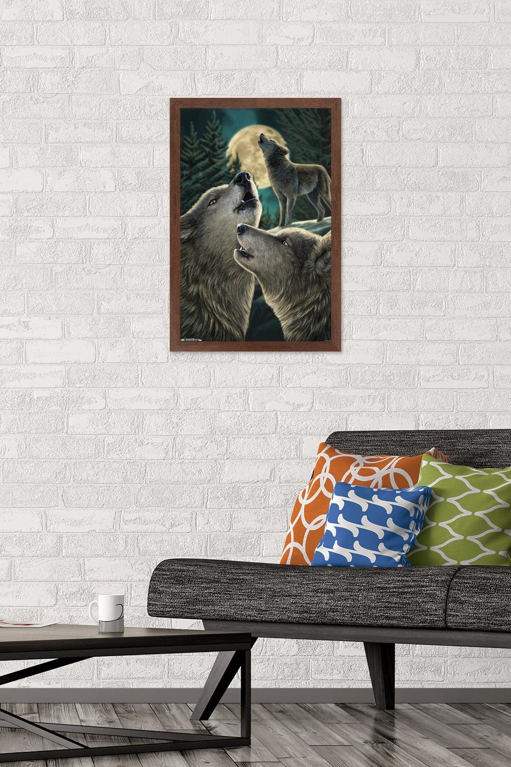 Trends International Lisa Parker Wolf Song Framed Wall Art Poster - 14.725
