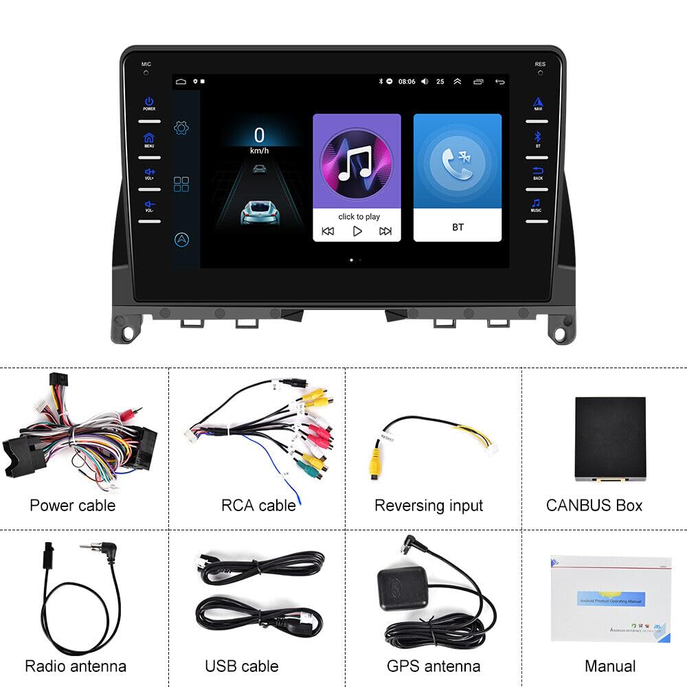 **8 Inch Android 13.0 Car Stereo for Mercedes-Benz W204 (2006-2011) – Touch Screen GPS Navigation, Bluetooth, Backup Camera, 2GB RAM + 32GB ROM – Perfect for Upgrading Your Car Audio System**    *(Use Case: Enjoy seamless navigation, hands-free calls, and high-quality music playback while driving your Mercedes-Benz W204 with this advanced Android car stereo.)*