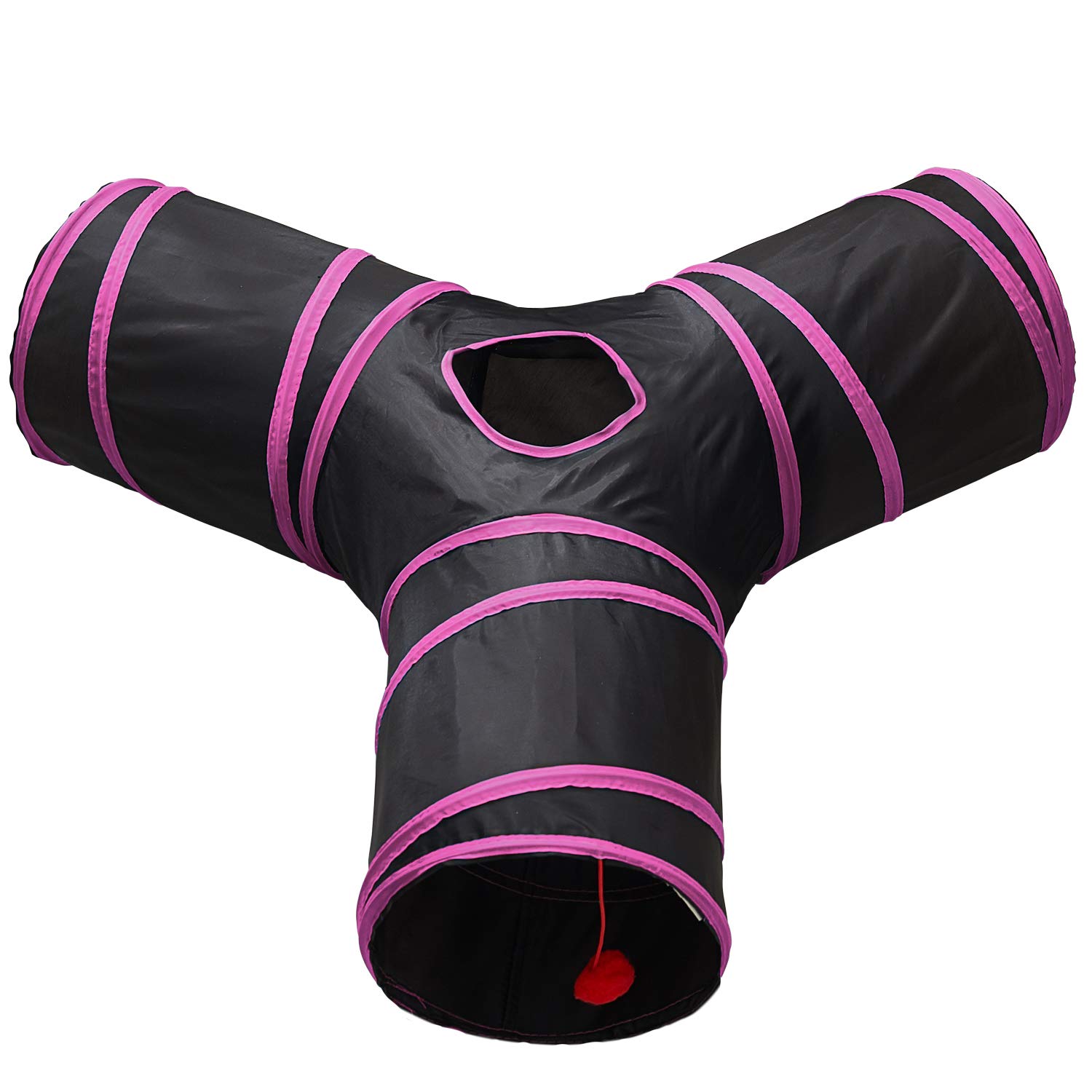 **Tempcore 3-Way Collapsible Cat Tunnel Toy - Interactive Pet Play Tube for Indoor Cats, Kittens & Small Pets - Great for Hide & Seek, Exercise & Stress Relief**