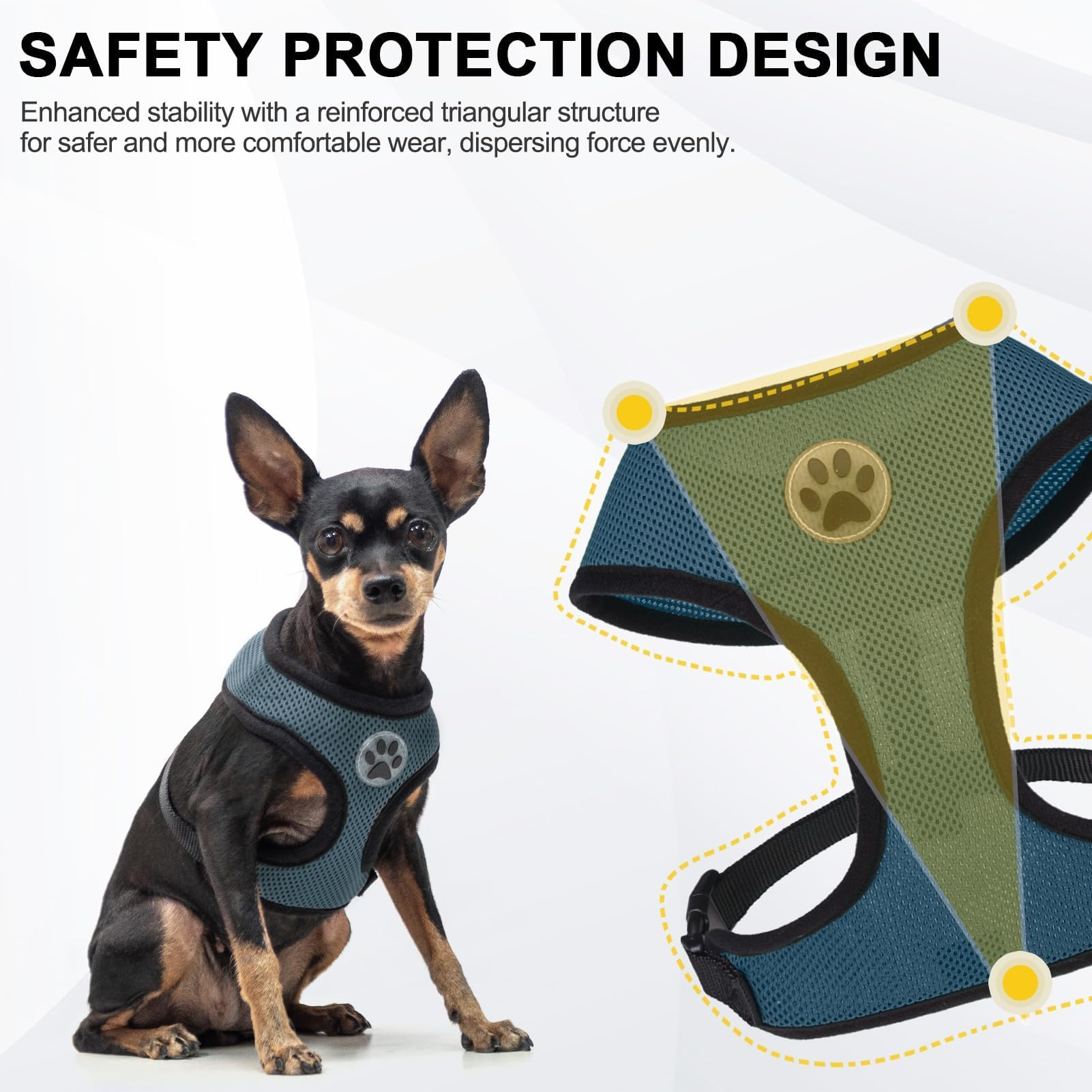 BINGPET Small Dog Harness - Breathable Mesh No-Pull Adjustable Vest for Puppies & Medium Dogs | Perfect for Walking, Training & Outdoor Adventures
