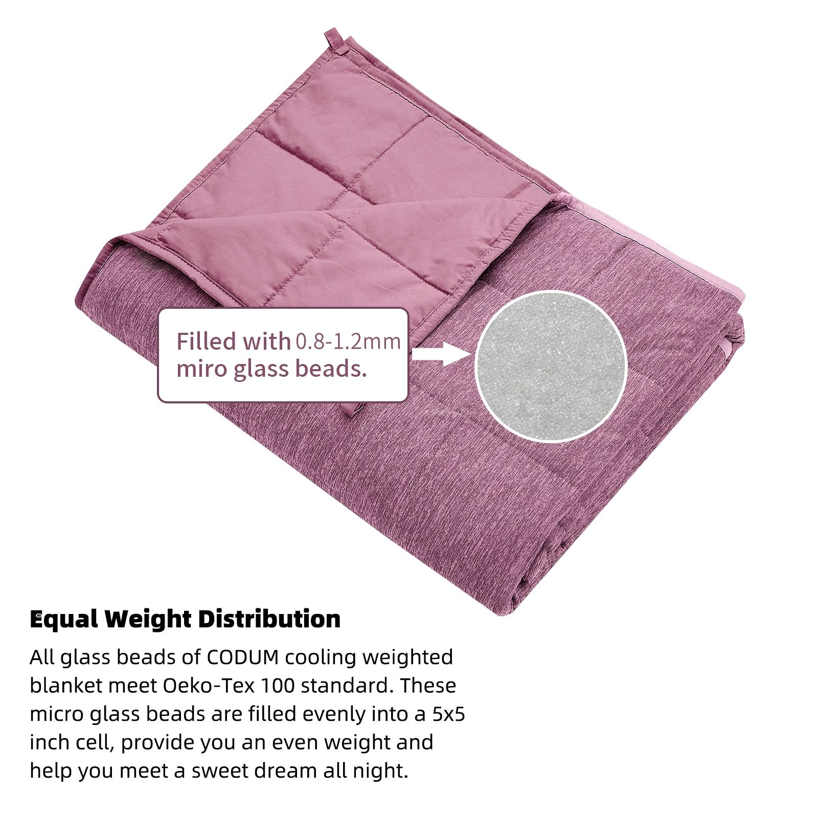 10 lbs Weighted Blanket for Kids | Cooling Bamboo Cover for Hot Sleepers | Soft All-Season Bed Blanket 48x72 Inches | Pink | Perfect for Anxiety Relief, Better Sleep & Sensory Needs