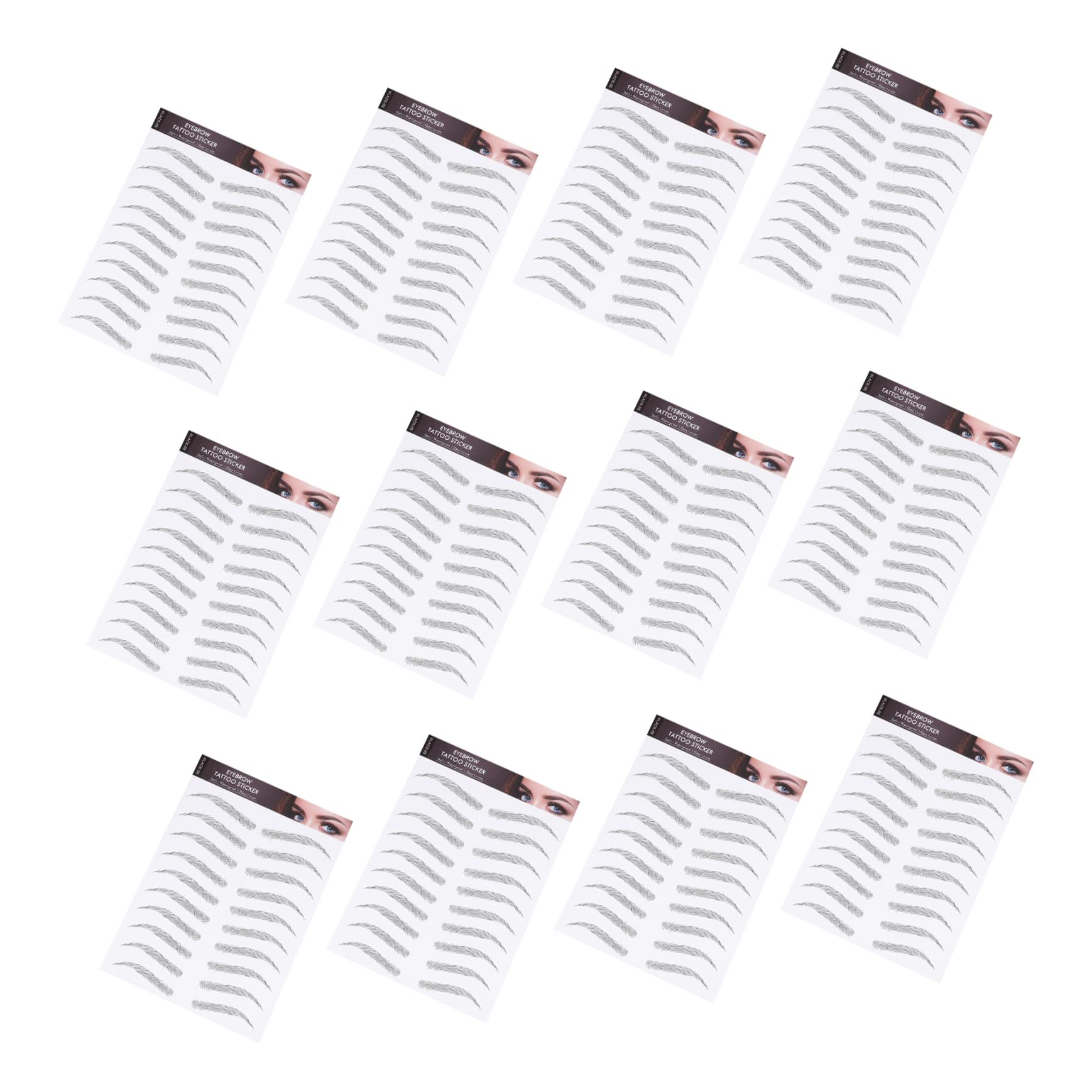 minkissy 12 Sheets Waterproof Eyebrow Stickers for Men & Women - Natural Brow Grooming & Makeup Transfer Stickers - Perfect for Daily Use, Cosplay, and Special Events