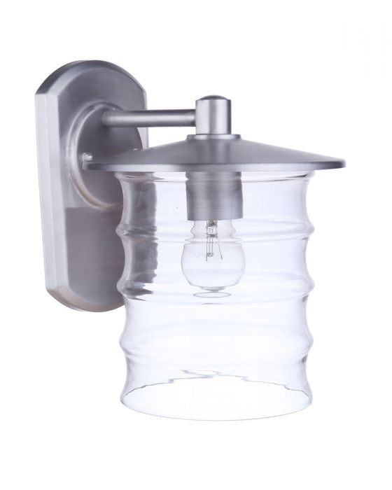 Canon One Light Outdoor Wall Mount in Satin Aluminum - Durable Exterior Light Fixture for Porch, Patio & Garden Lighting | Weather-Resistant Aluminum Sconce