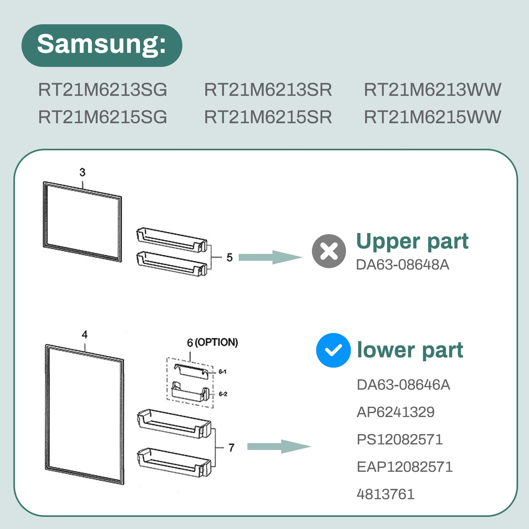 Samsung Refrigerator Door Bin Replacement - 28 Inch RT21M6213SR Door Shelf DA63-08646A Compatible with Samsung Fridge Models RT21M6215SR RT21M6215WW RT21M6213SG RT21M6213WW - Perfect for Kitchen Organization & Food Storage
