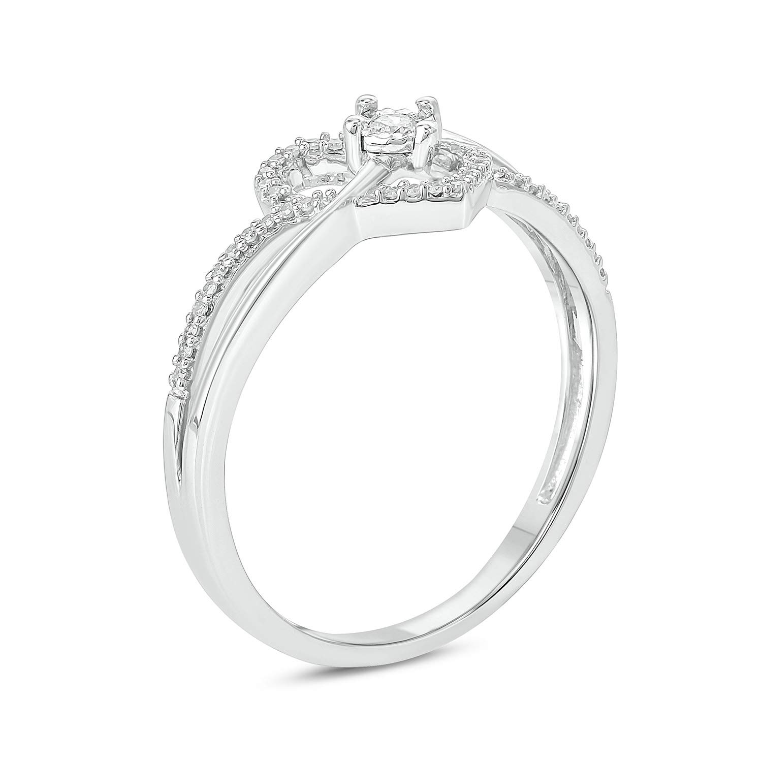 14K & 18K Gold Vermeil Diamond Heart Promise Rings for Women - Valentine's Day Gifts for Her, Engagement Rings, Girlfriend Gifts in White/Yellow/Rose Gold | Perfect for Anniversaries, Proposals & Romantic Occasions