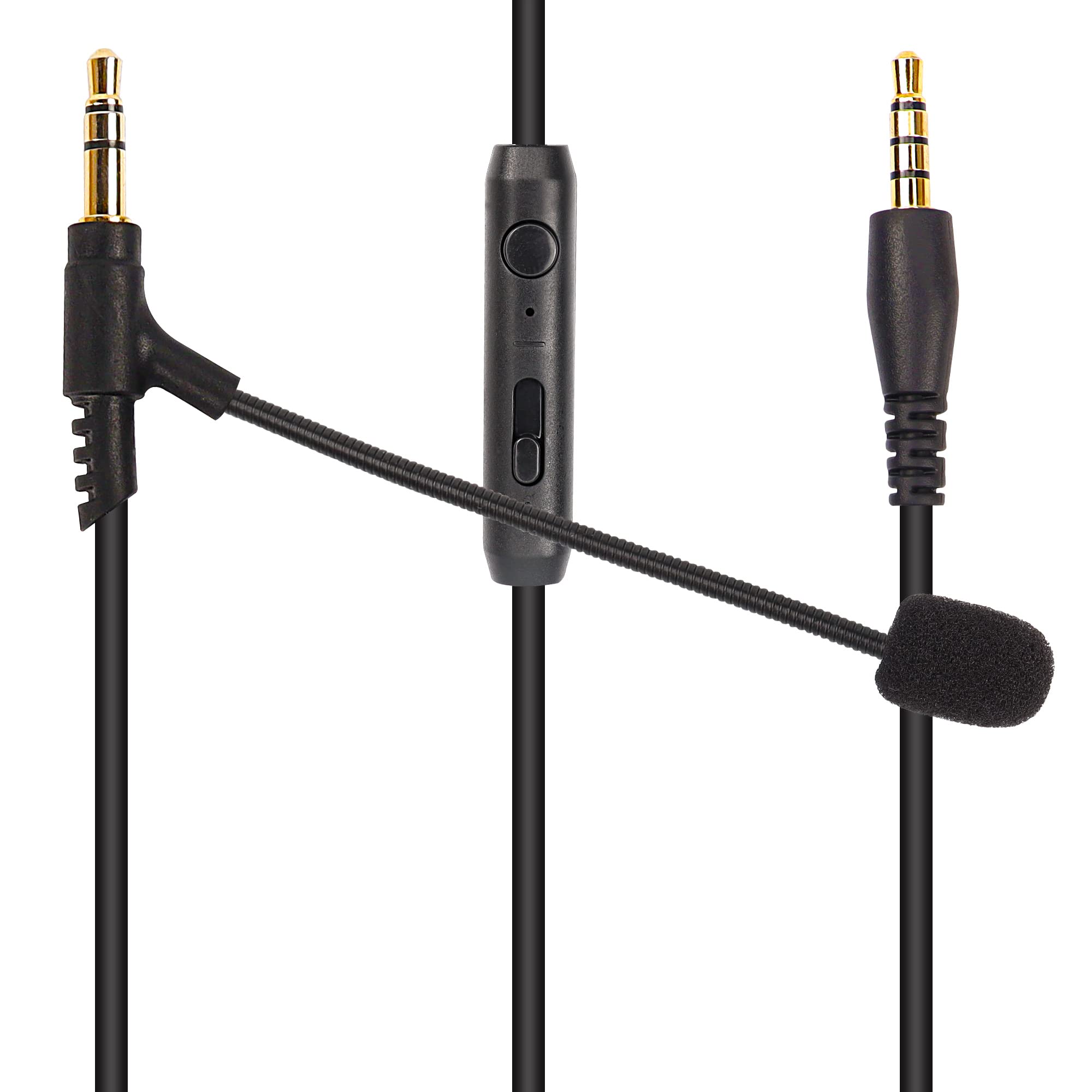 MEIRIYFA 4.4FT Boom Mic Cable with 3.5mm Jack & Mute Control - Compatible with Headphones, Windows PC, PS4, Xbox One, PS5 - Perfect for Gaming, Streaming & Online Meetings