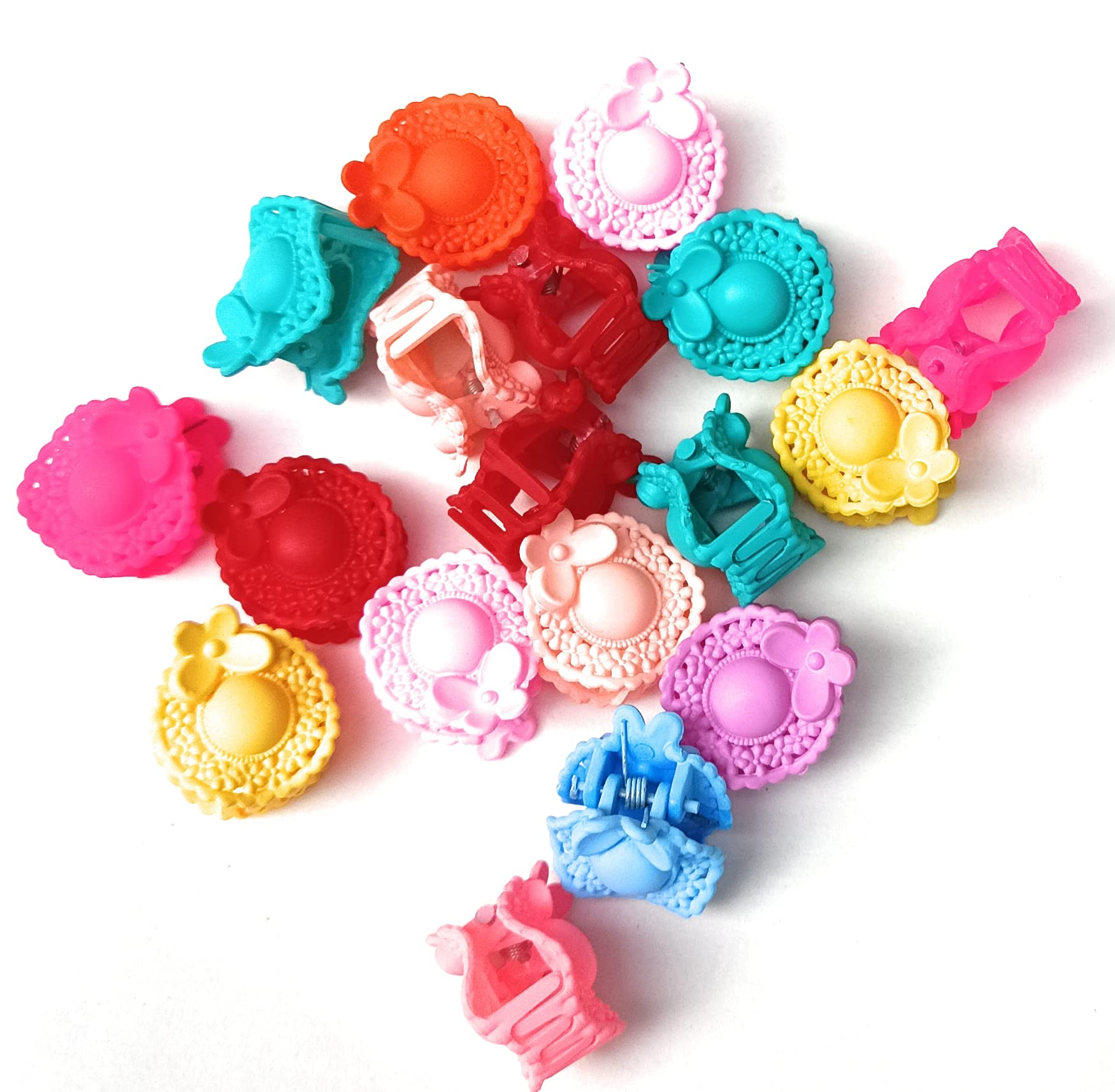 MOOLYAVAAN Mini Hair Claw Clips for Women, Girls & Teens - 30 Pack Colorful Plastic Hair Clamps, Barrettes & Hairpins - Perfect for School, Work, Parties & Everyday Hairstyles