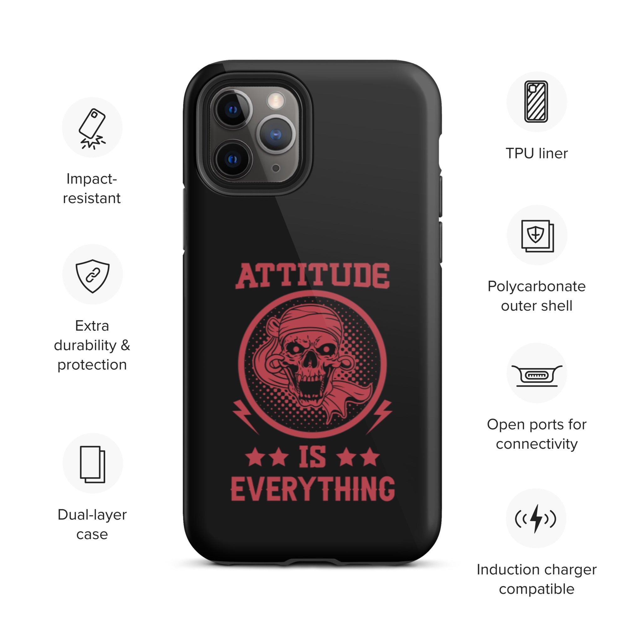 Attitude Is Everything - Durable & Shockproof iPhone Case for Protection - Perfect for Outdoor, Travel & Daily Use