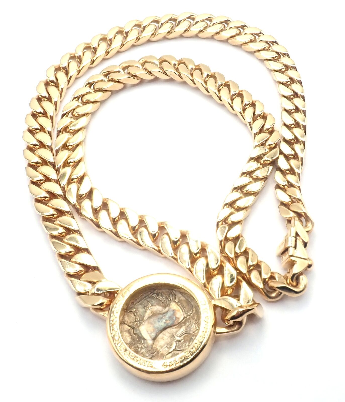 Authentic Bvlgari 18K Yellow Gold Monete Coin Link Necklace - Vintage Luxury Jewelry for Women - Perfect for Special Occasions & Gift Giving