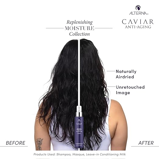 Alterna Caviar Anti Aging Leave-In Conditioner - Replenishing Moisture Milk for Dry, Damaged Hair (5.0 oz) | Perfect for Daily Hydration & Heat Protection Before Styling