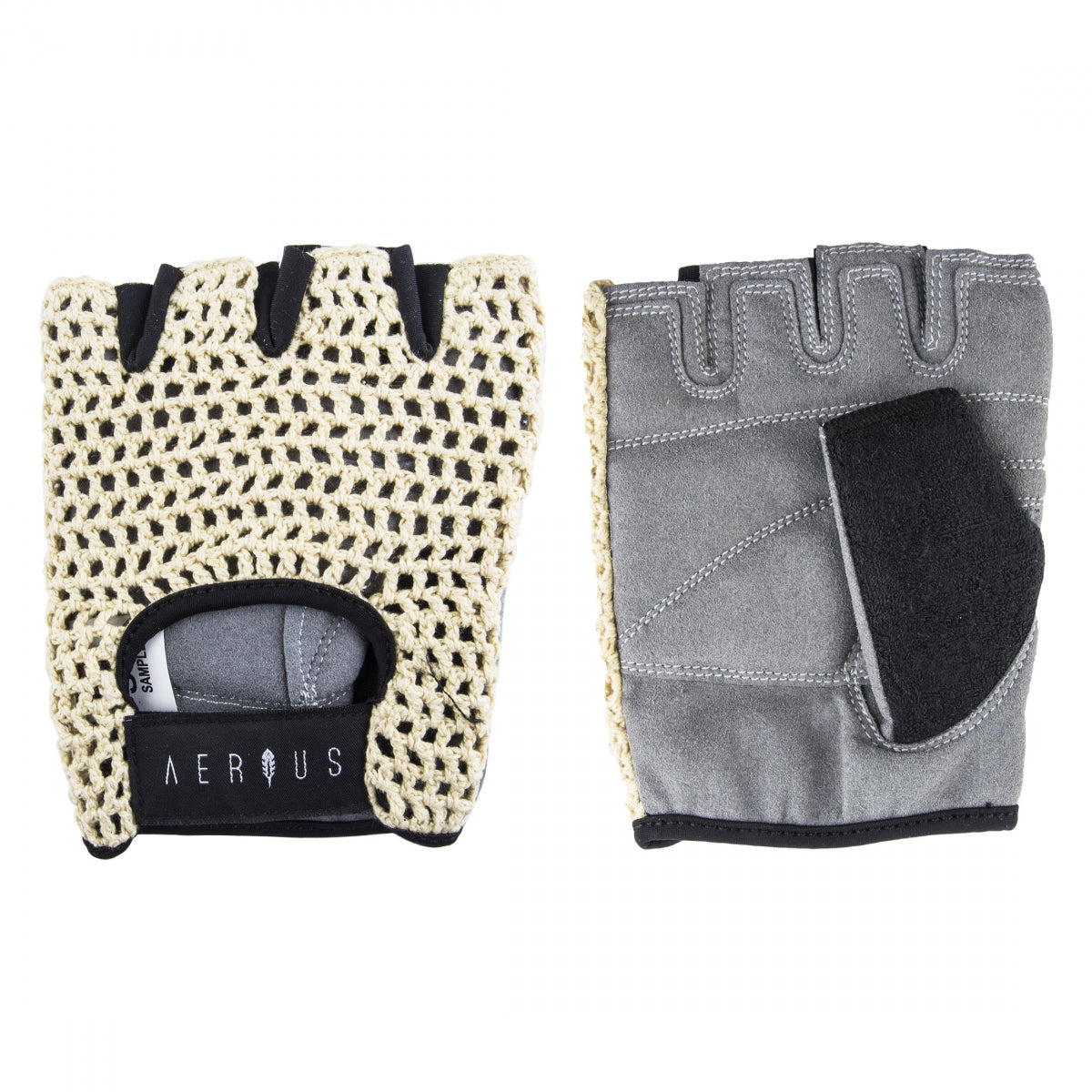 Aerius Retro Mesh Gloves - Natural Color, XL Size, Unisex Fingerless Gloves for Cycling, Motorcycle Riding & Outdoor Activities