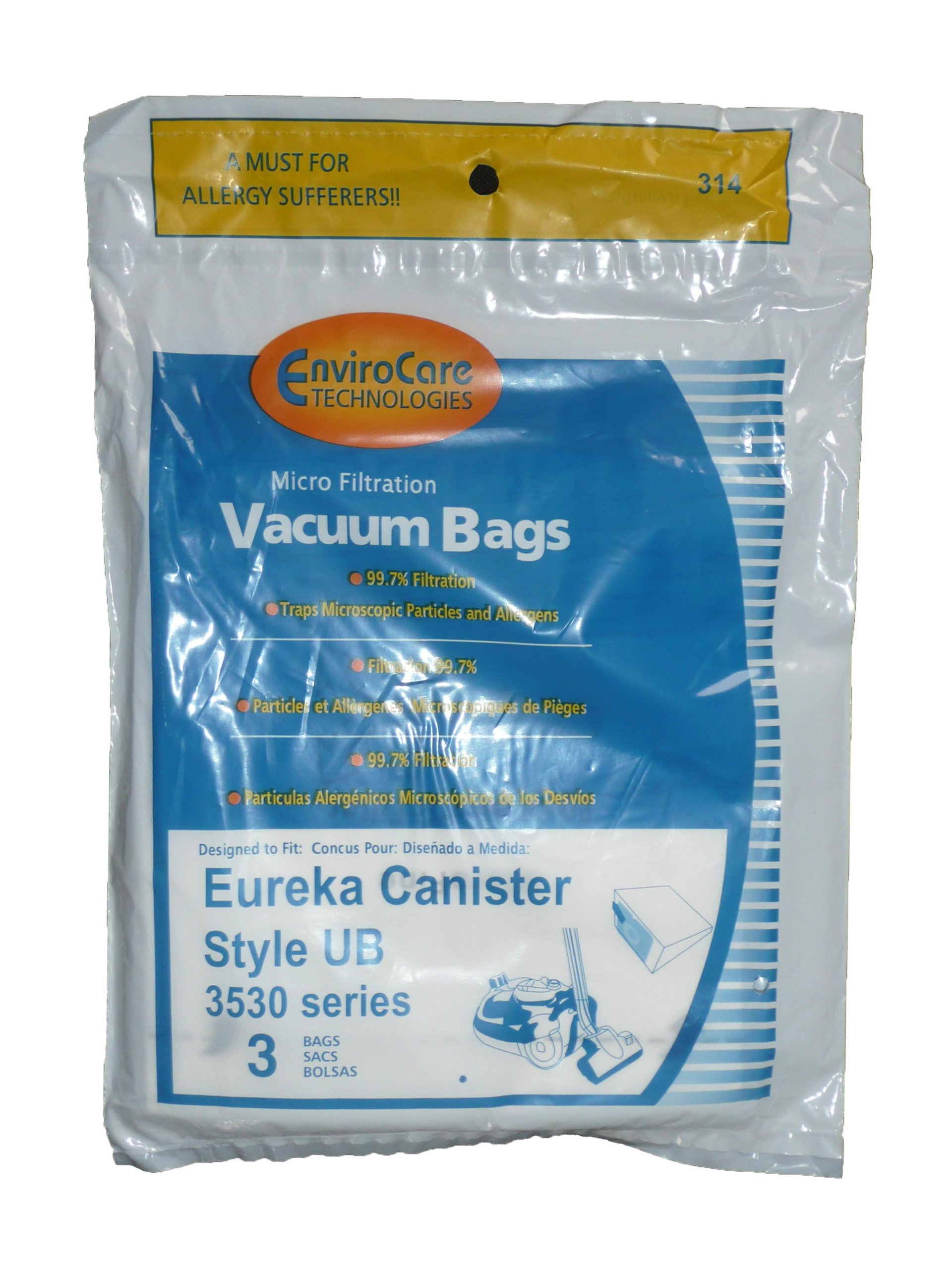 75 Eureka Ub Ultra Boss Allergy Canister Vacuum Bags - Compatible with Ultra Boss Vacuum Cleaners (Model 61240-12, 3530A) - Ideal for Pet Hair, Dust & Allergen Removal