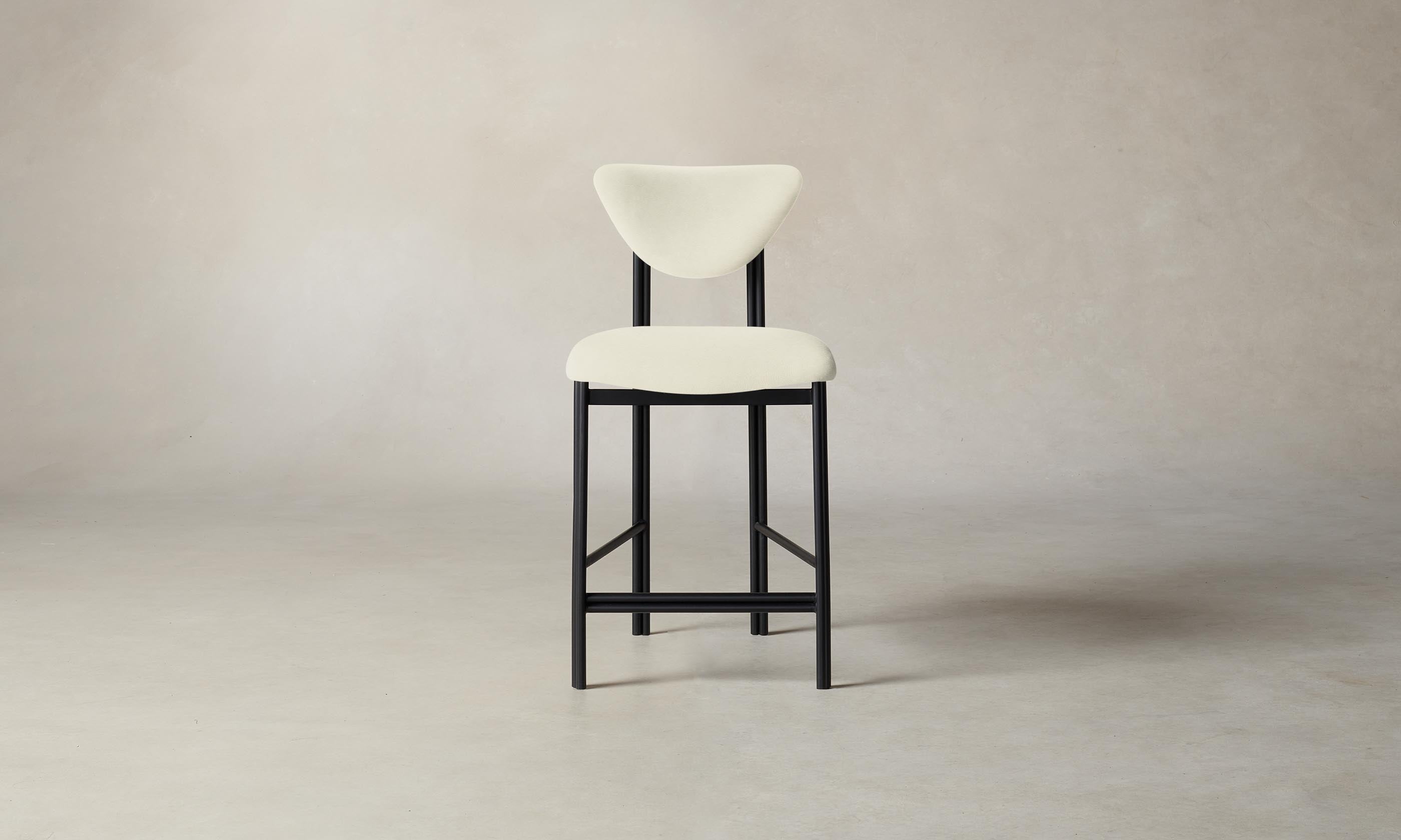 Premium Pebbled Leather Counter Stool - The Cooper Bar Stool with Swan Design for Kitchen Island, Breakfast Nook & Home Bar Seating