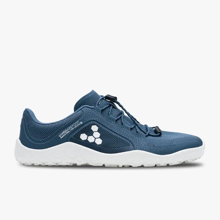 Vivobarefoot Women's Primus Trail II FG Barefoot Shoes - Deep Sea Blue & White | Minimalist Trail Running & Hiking Shoes for Natural Movement