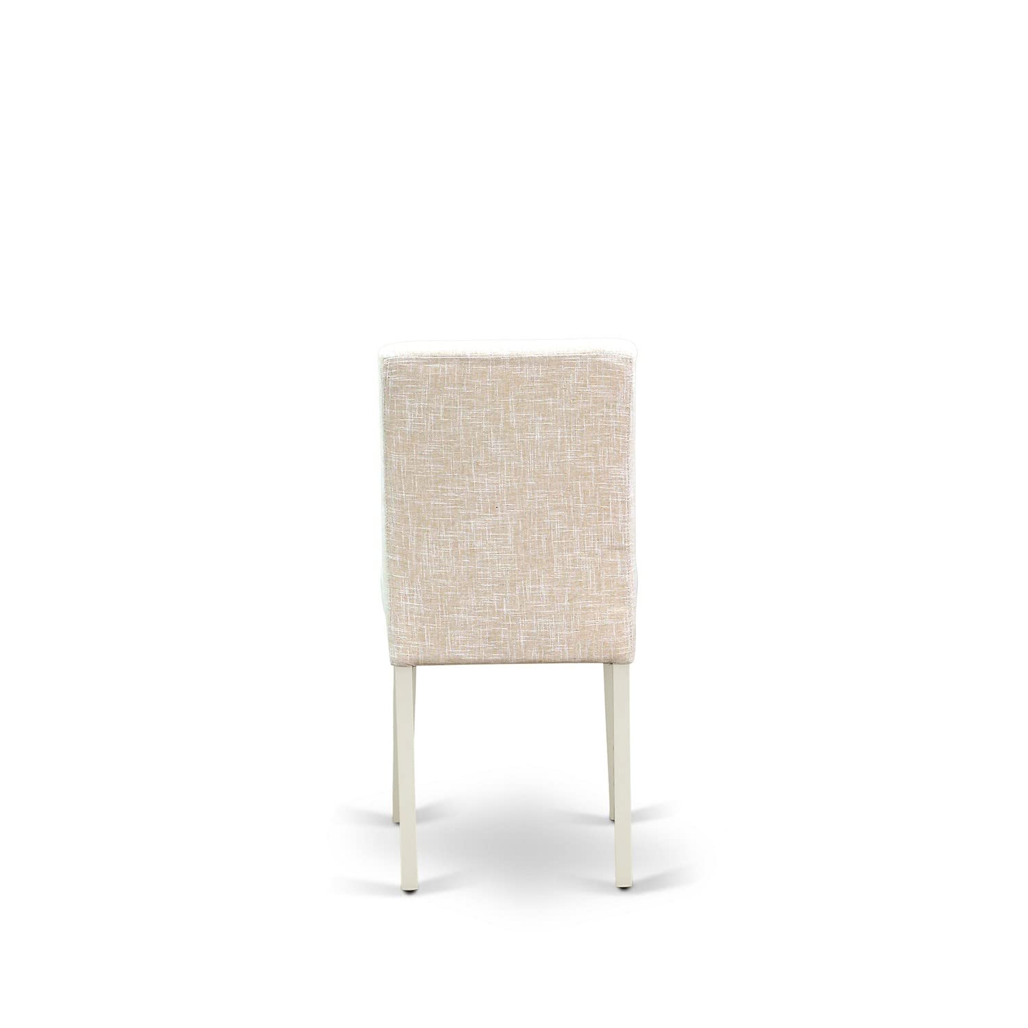 East West Furniture BOAB3-LWH-02 3-Piece Round Kitchen Table Set with 2 Upholstered Chairs for Small Spaces - 42x42 Inch, Light Beige Linen Fabric, White Finish - Perfect for Apartments, Breakfast Nooks & Cozy Dining Areas