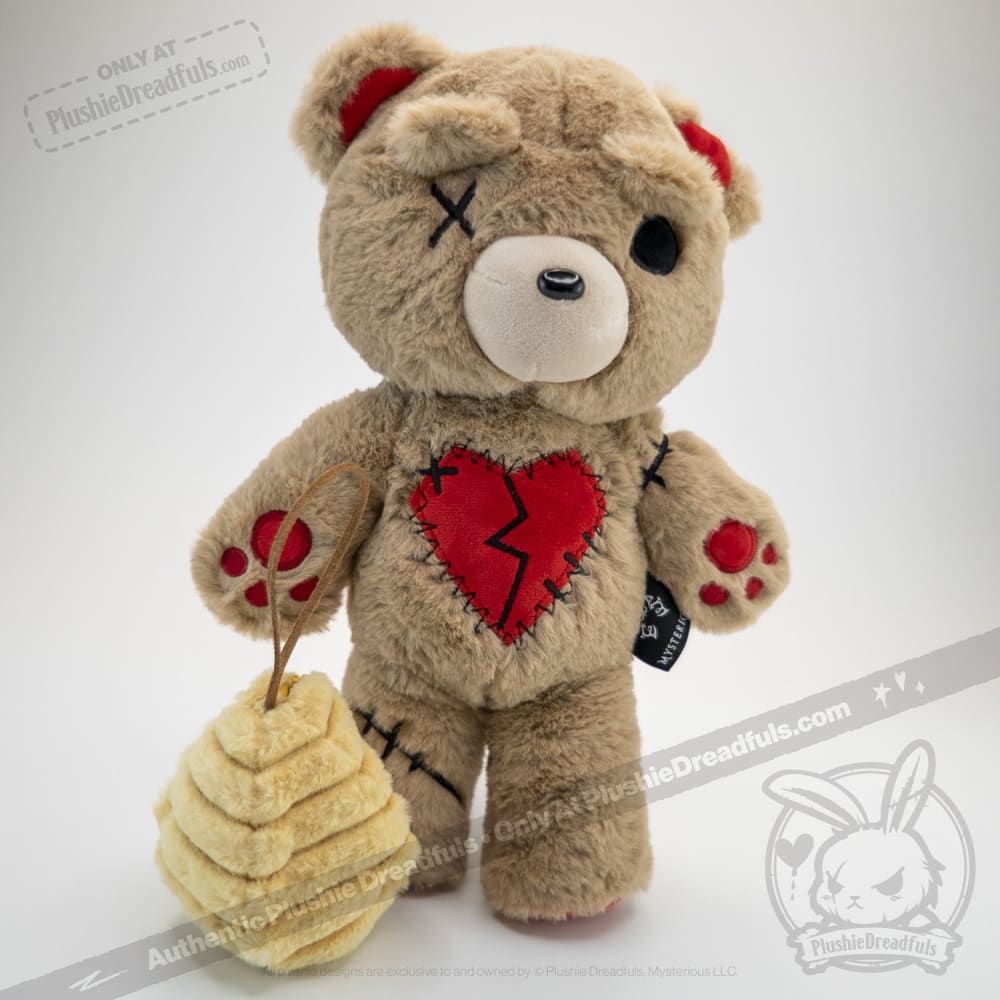 Plushie Dreadfuls Love Bear - Soft Stuffed Animal Toy for Kids, Cute Teddy Gift for Valentine's Day, Birthday & Christmas - Perfect for Cuddling, Decor & Emotional Support