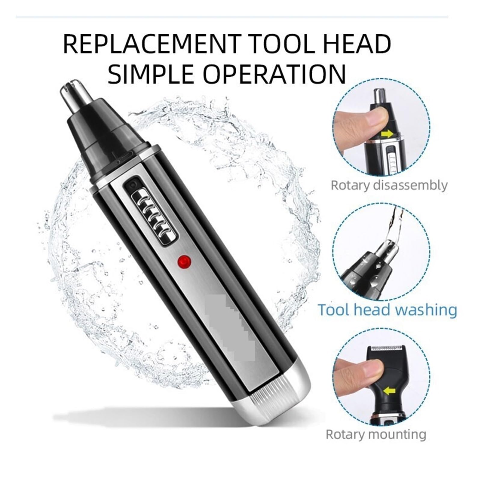 Professional 4-in-1 USB Rechargeable Men's Razor - Ear & Nose Hair Trimmer with Vacuum Cleaning System | Perfect for Grooming, Travel & Personal Care