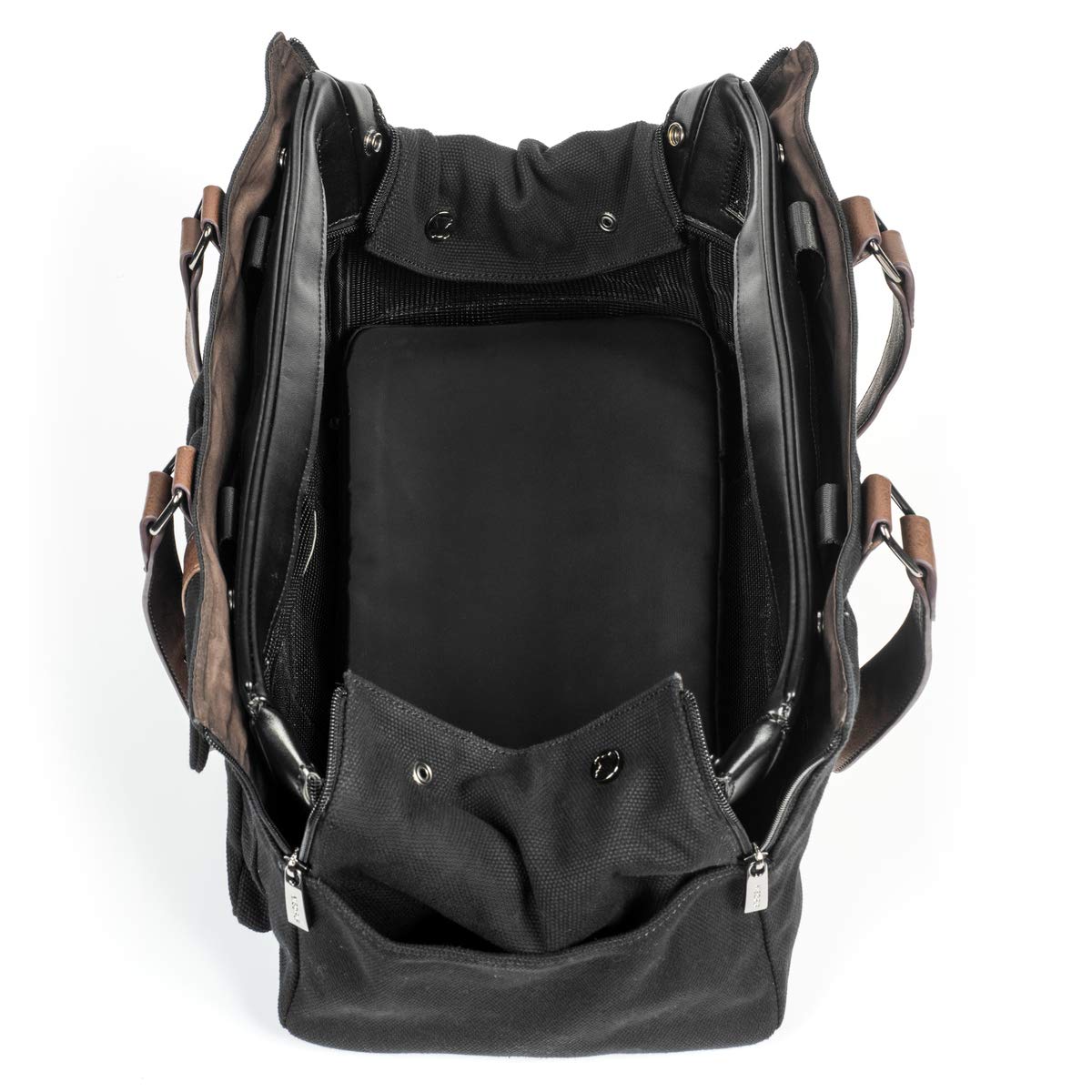 Interchangeable Shell Tote Pet Carrier - Black Canvas Weekend Travel Bag for Dogs & Cats | Compatible with Base Carrier Only | Perfect for Air Travel, Road Trips & Vet Visits