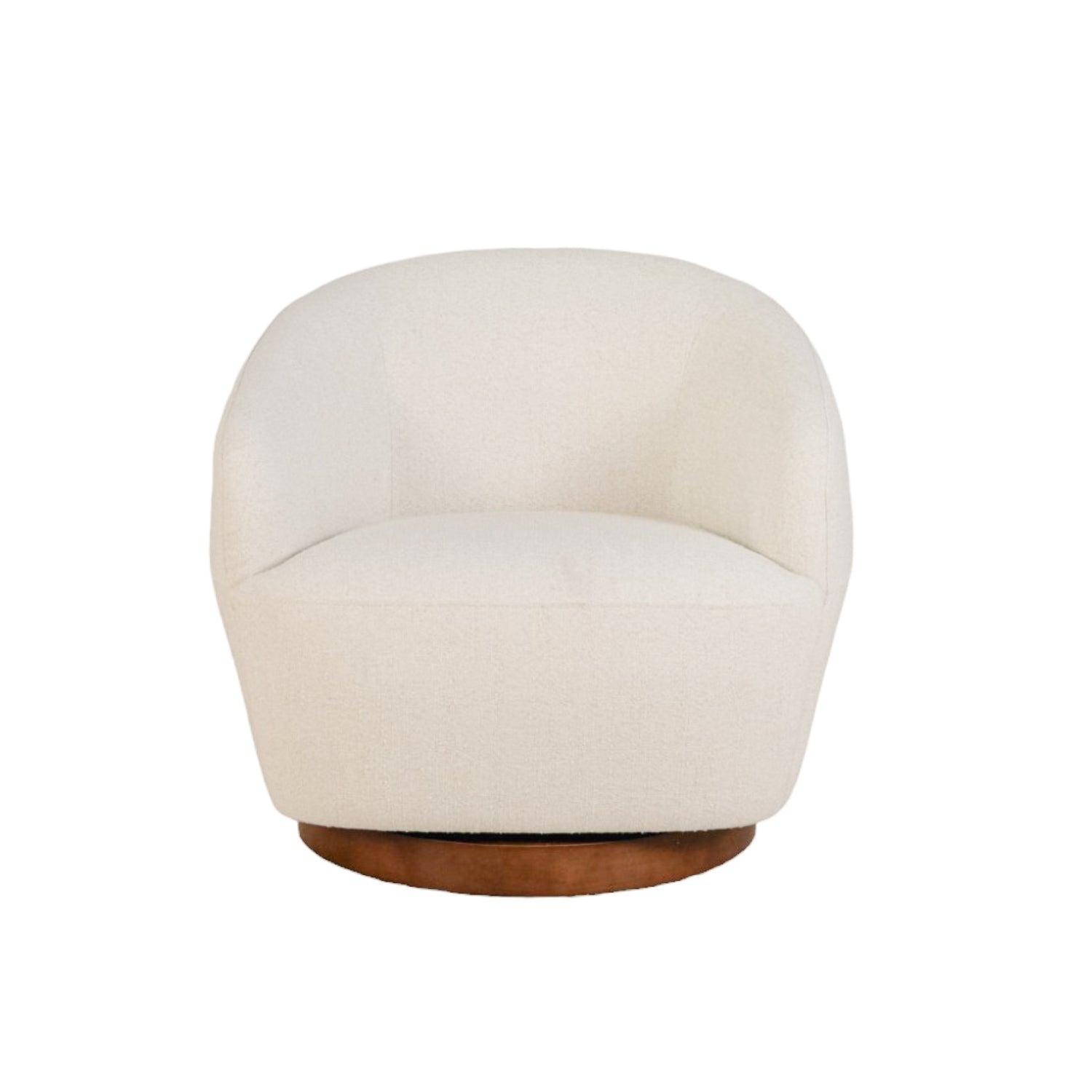 Pod Swivel Lounge Chair Mellow Ivory - Modern Accent Chair for Living Room, Bedroom & Office - 360° Rotating Comfortable Reading Chair with Ottoman