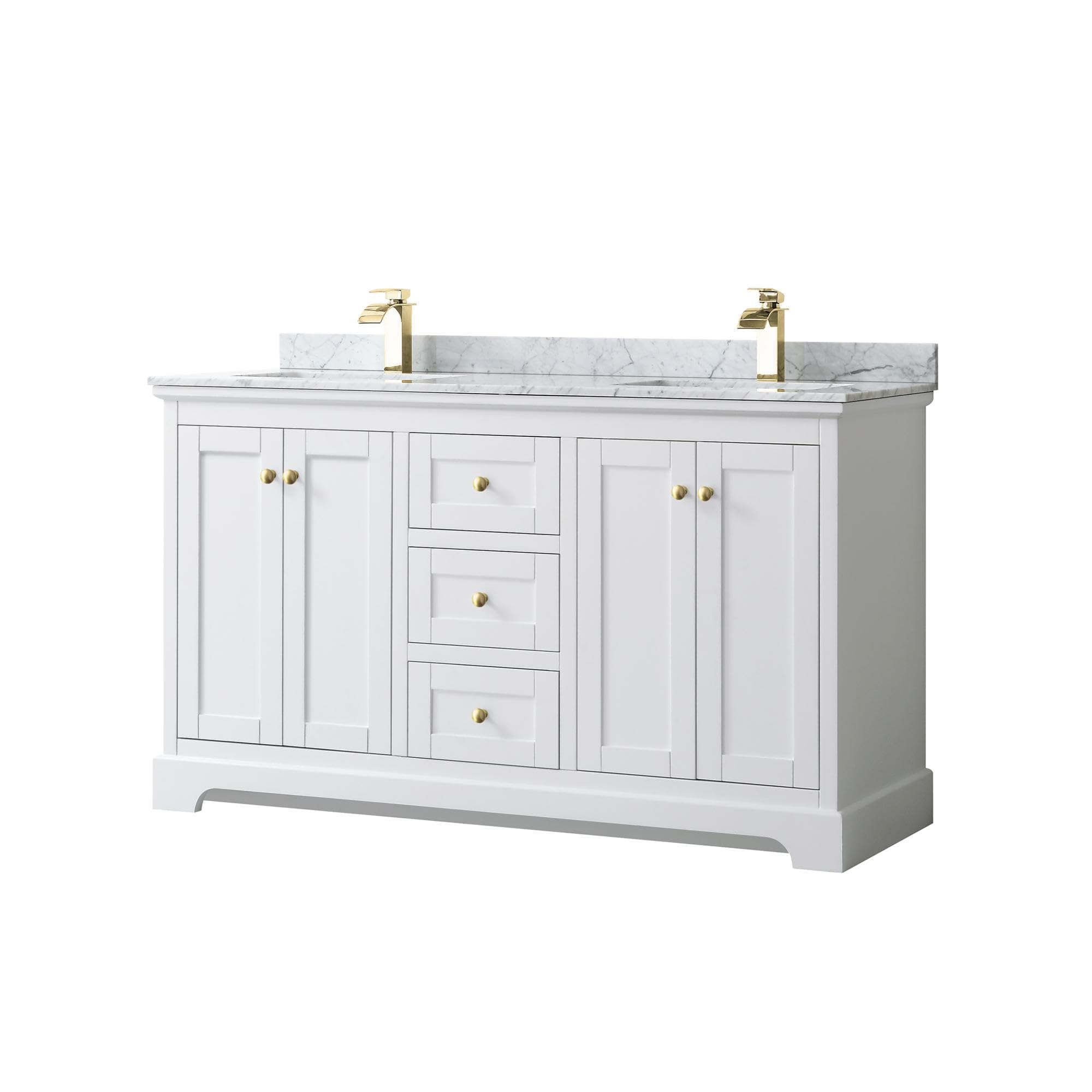 Wyndham Collection WCV232360DWGCMUNSMXX Avery Vanity Set with Mirror - White Bathroom Vanity for Modern Home Decor & Makeup Organization