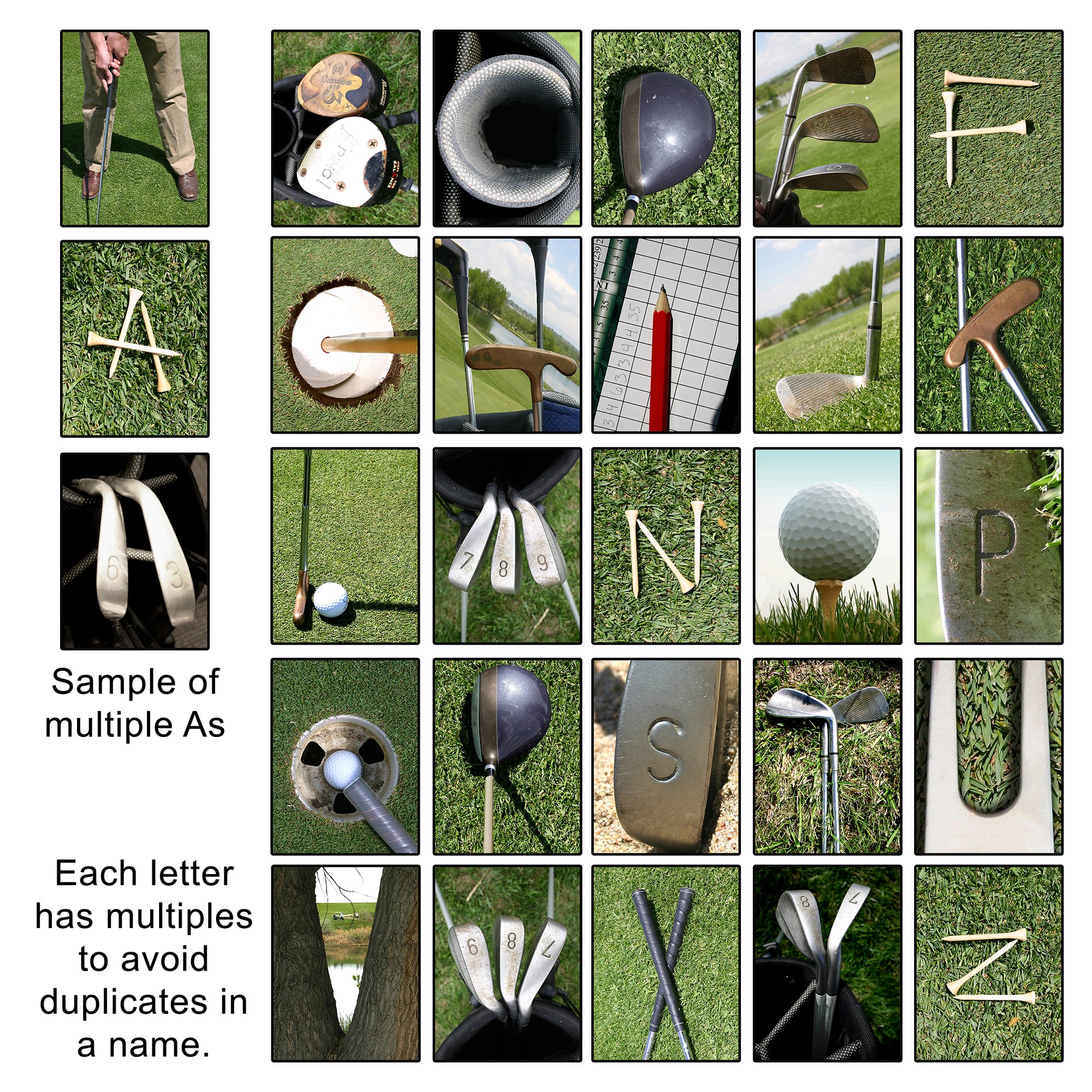 Personalized Golf Name Art Block Mount - Custom Golf Gift for Golfers & Enthusiasts - Perfect for Home, Office, or Man Cave Decor