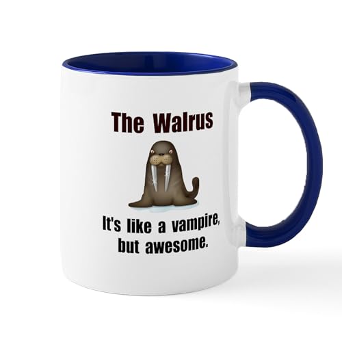 White/Navy Inside - Walrus Vampire Mug