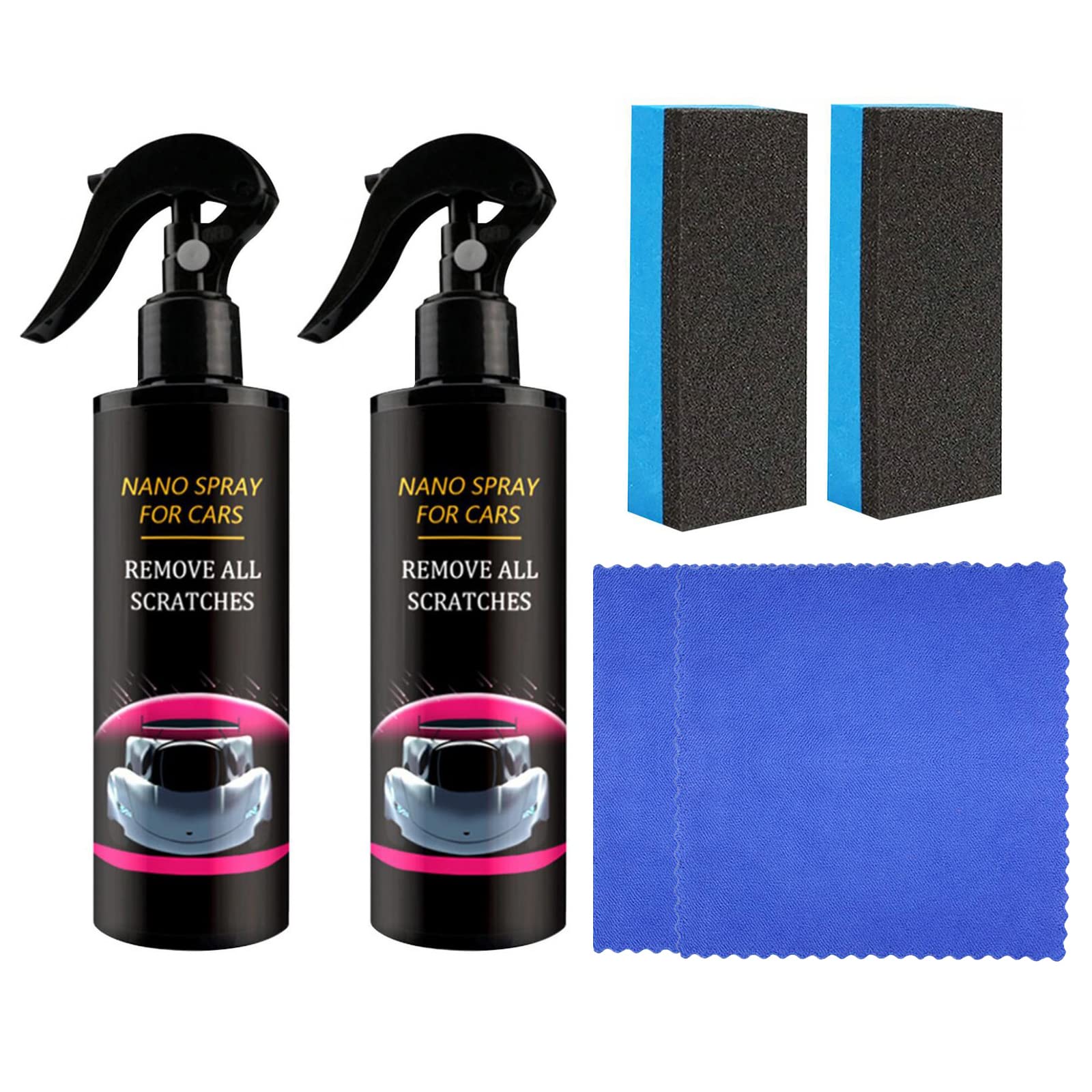 Car Scratch Repair Nano Spray - Fast & Portable Scratch Remover for All Car Bodies (2PCS, 120ML) | Perfect for DIY Car Detailing, Minor Scratch Fix & Paint Touch Up at Home or On-the-Go