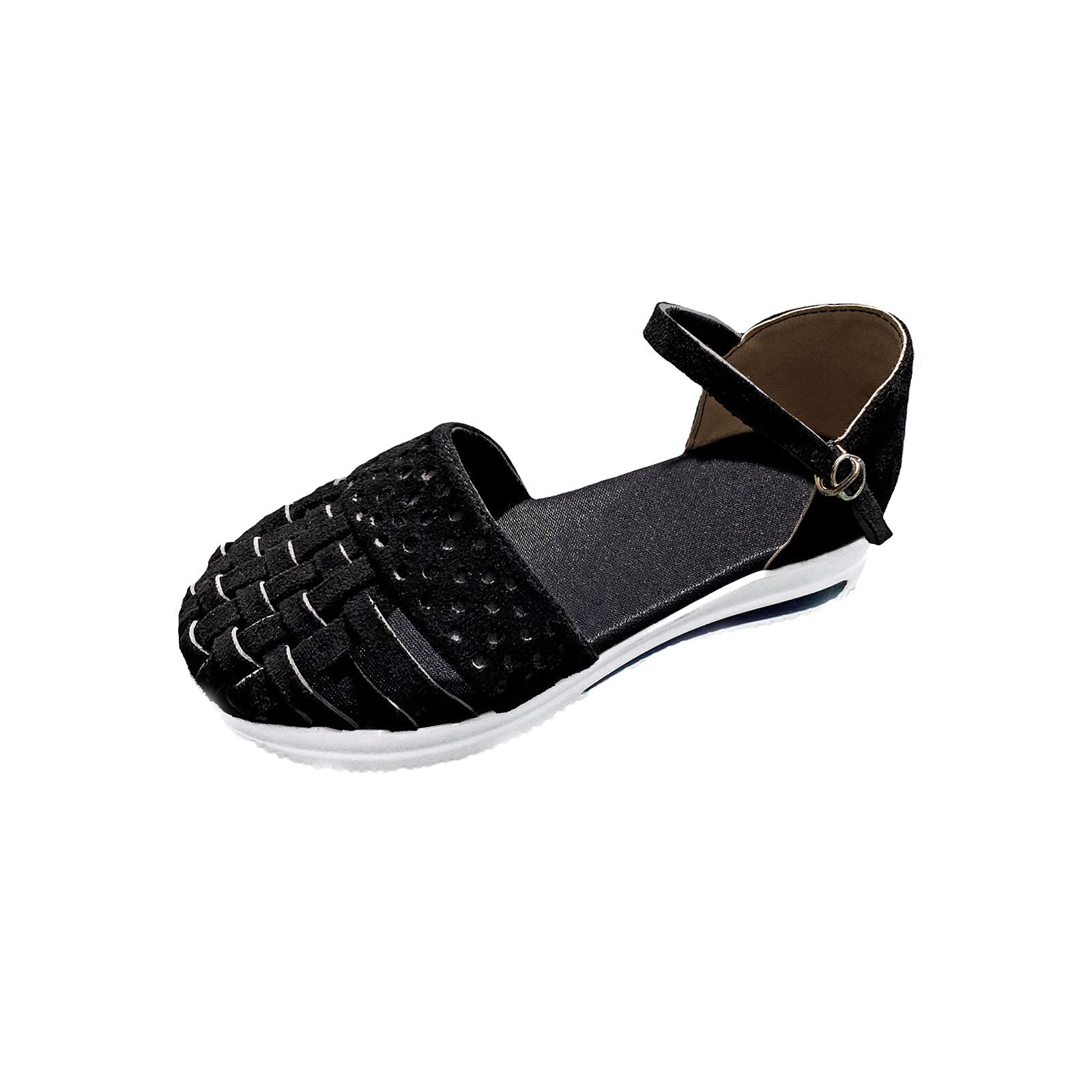 Women's Closed Toe Platform Sandals with Ankle Strap - Flatform Espadrille Wedge Shoes Studded Casual Summer Sandals for Beach, Party & Everyday Wear