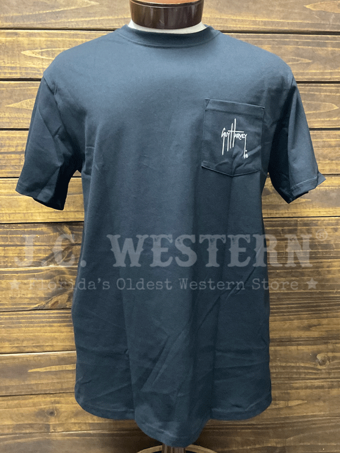 Guy Harvey GHV56001 Men's Short Sleeve Pocket T-Shirt - Black | Comfortable Casual Wear for Fishing, Outdoor Activities & Everyday Use