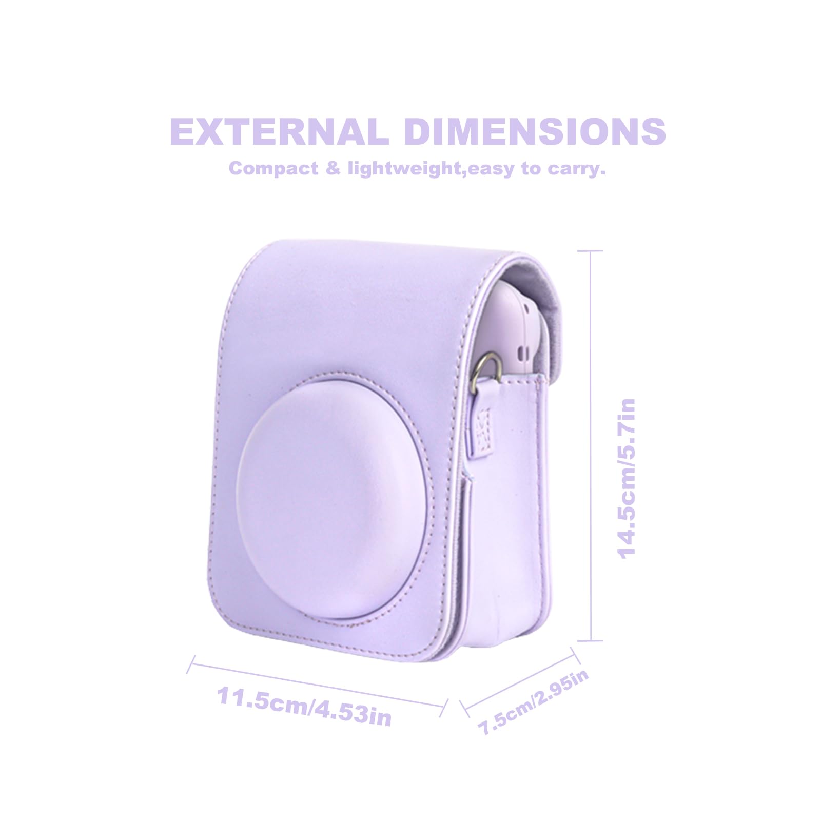 11 in 1 Accessories Kit for Fujifilm Instax Mini 12 Camera - Includes Camera Case, Photo Album, DIY Stickers, Wall Hanging Frame & Tabletop Frame (Lilac Purple) - Perfect for Travel, Parties, Home Decor & Gift Giving