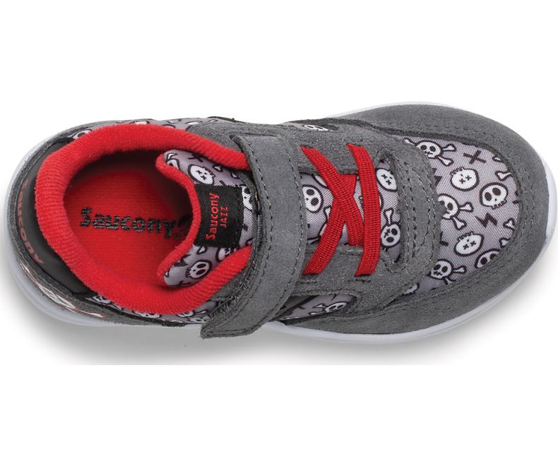 Saucony Grey/Pirate Red Baby Jazz Lite Sneakers for Toddlers & Infants - Comfortable First Walking Shoes for Boys & Girls - Perfect for Playtime & Everyday Wear