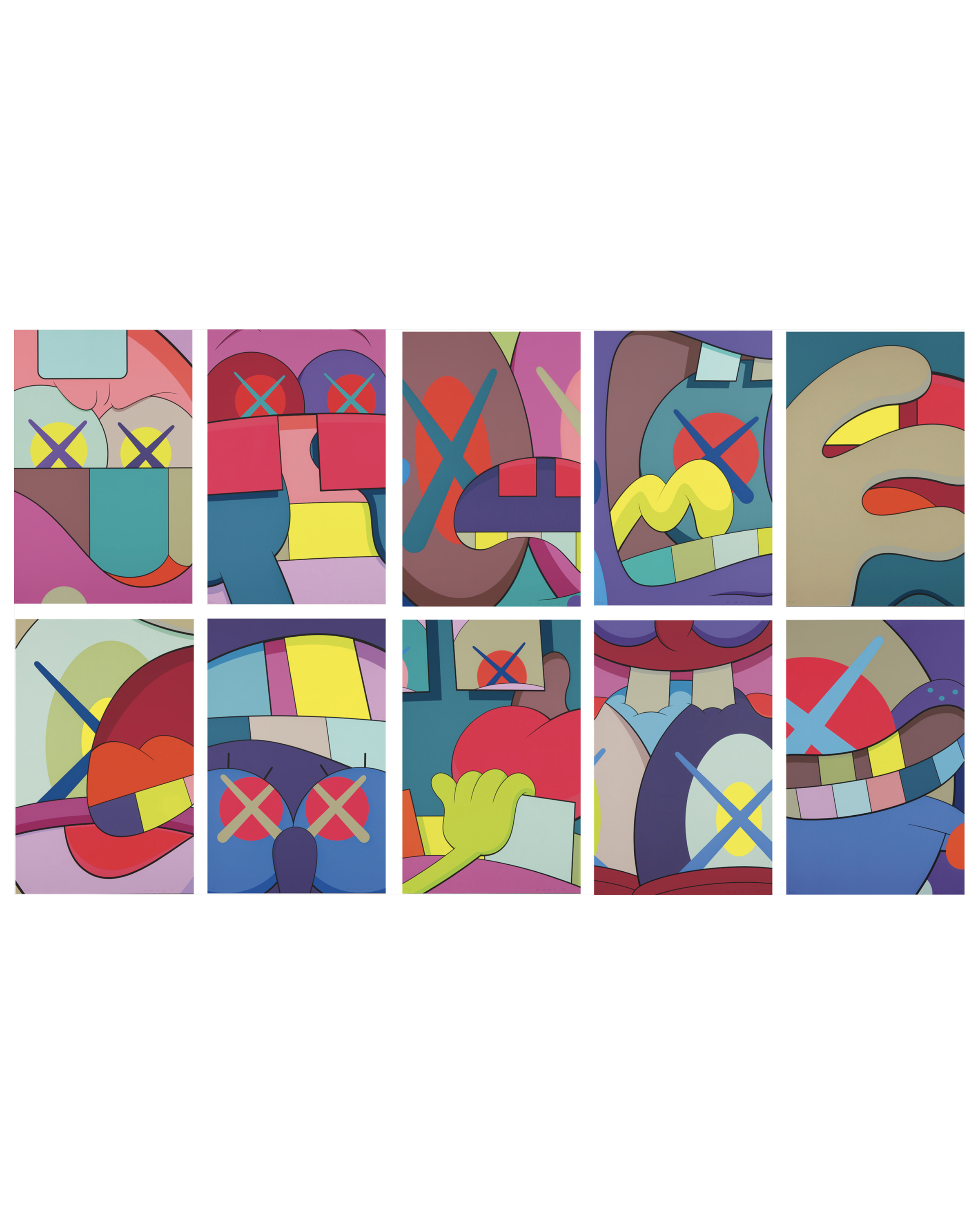 Vintage 2013 UPS AND DOWNS 10-Piece Print Set - Wall Art Decor for Living Room, Bedroom & Office