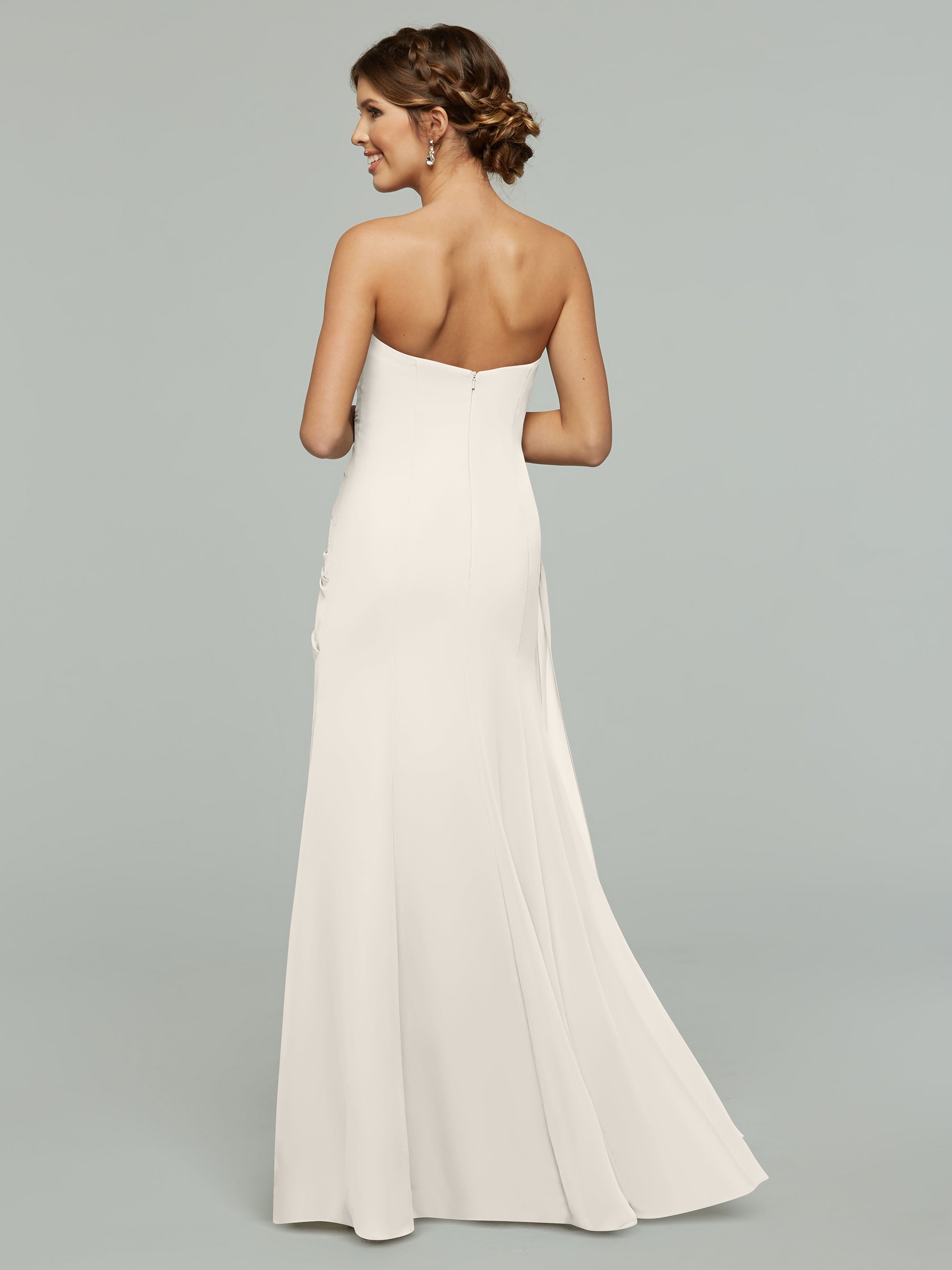 Elegant Strapless Sweetheart Chiffon Bridesmaid Dress with Ruching - Perfect for Weddings, Formal Events & Special Occasions